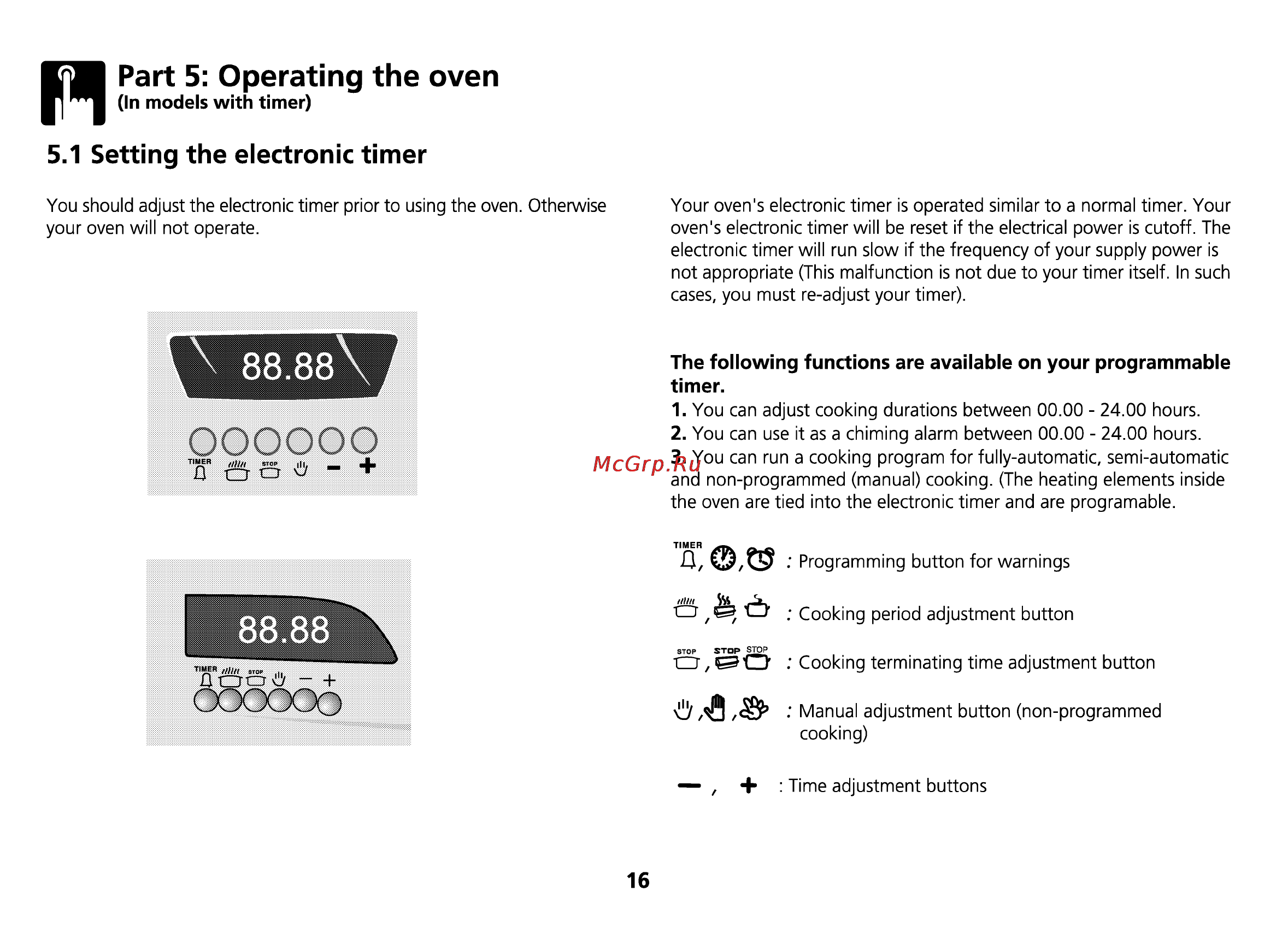 Beko CS 47100 [17/88] Setting the electronic timer