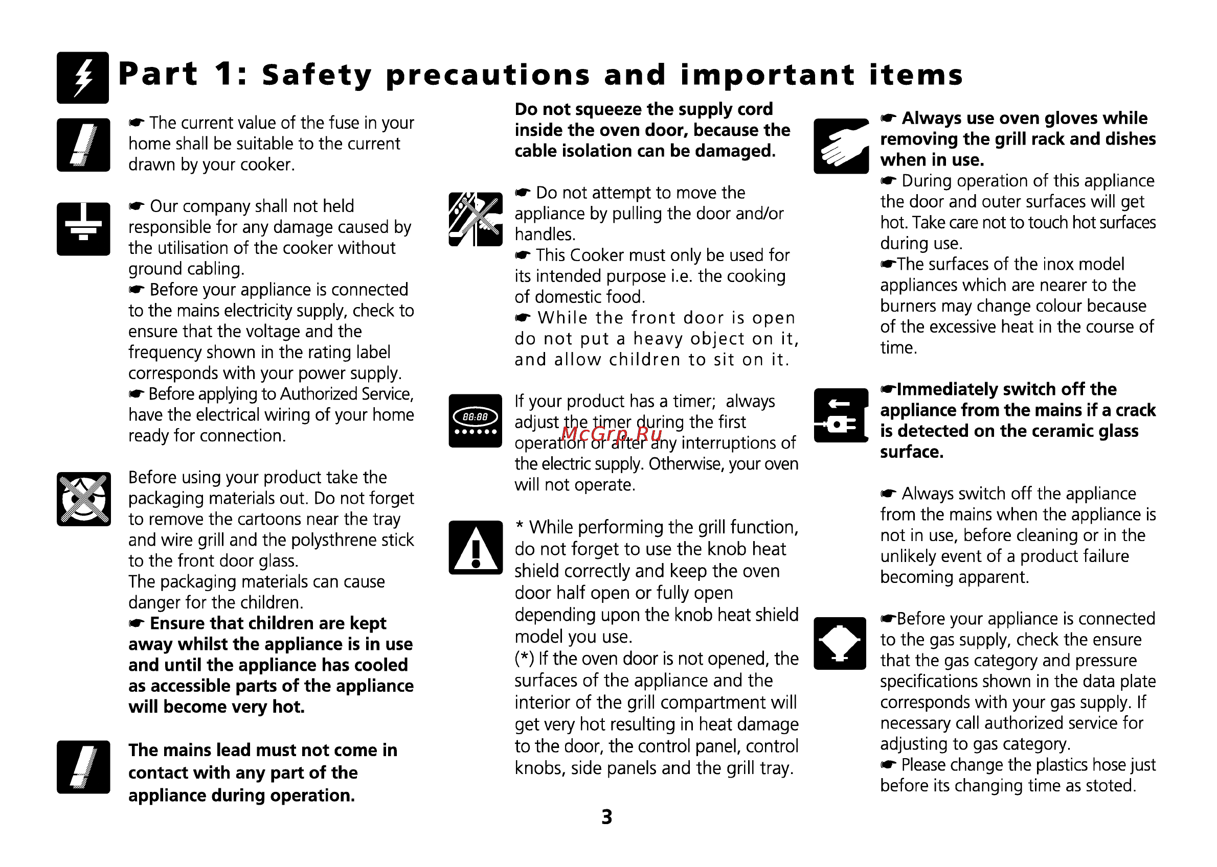 Beko CS 47100 [4/88] Part 1 safety precautions and important items