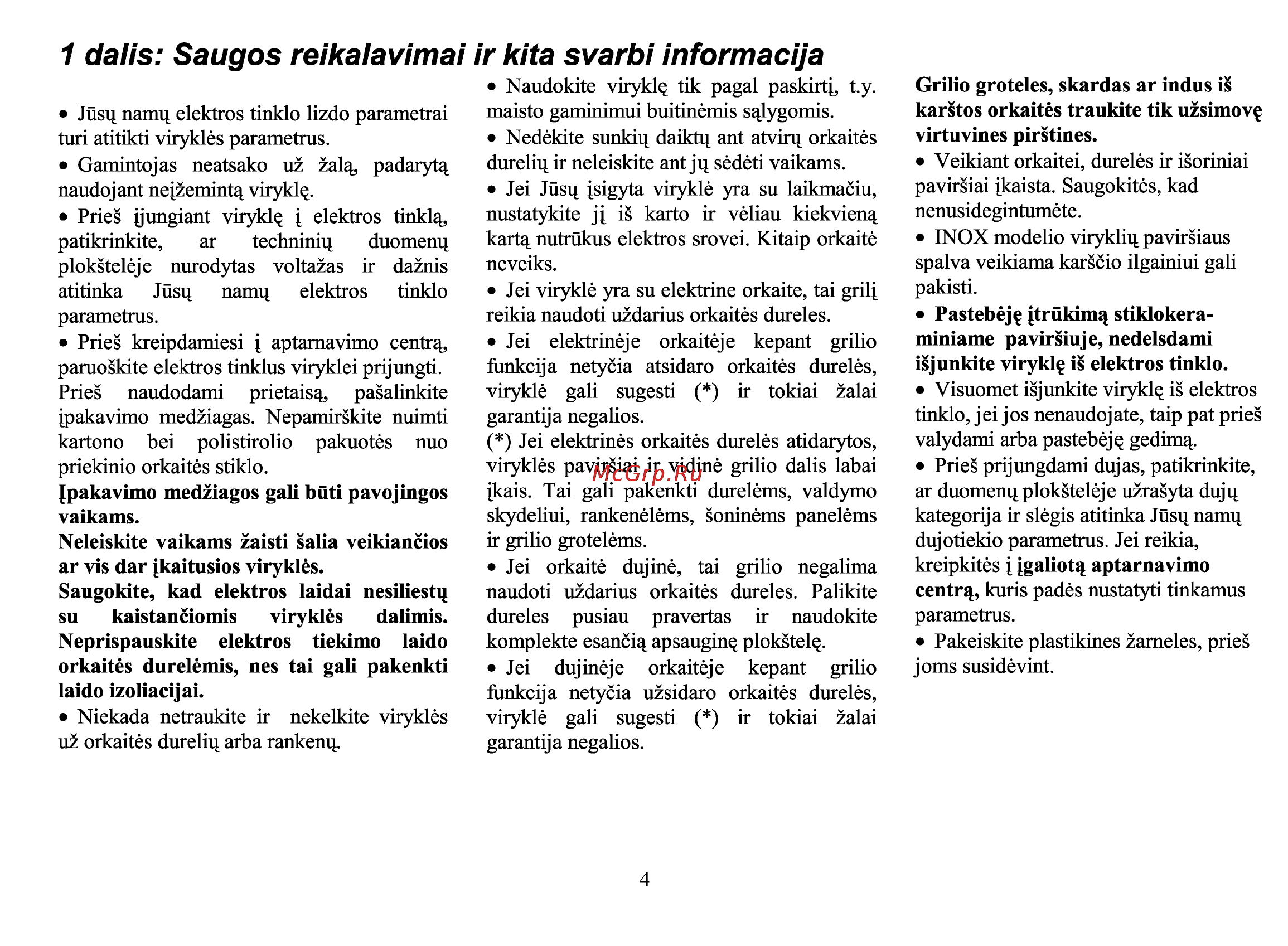 Beko CS 47100 [62/88] Dalis saugos reikalavimai ir kita svarbi informacija