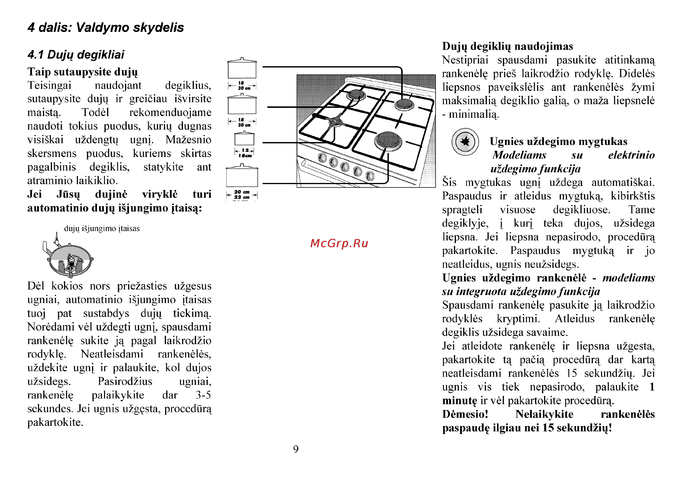 Beko CS 47100 [67/88] Dalis valdymo skydelis
