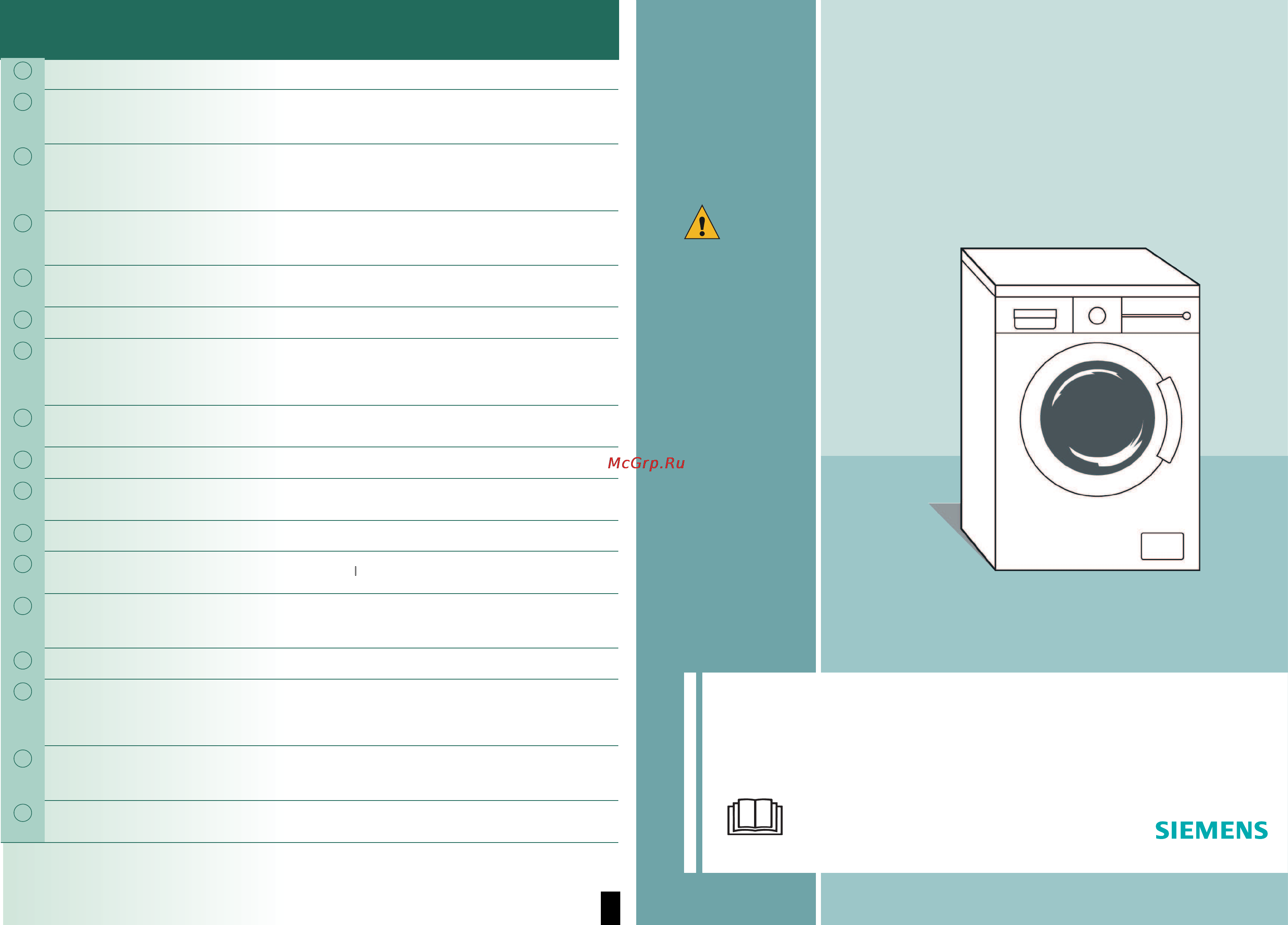 Siemens WM12Q440OE [8/14] Siemens