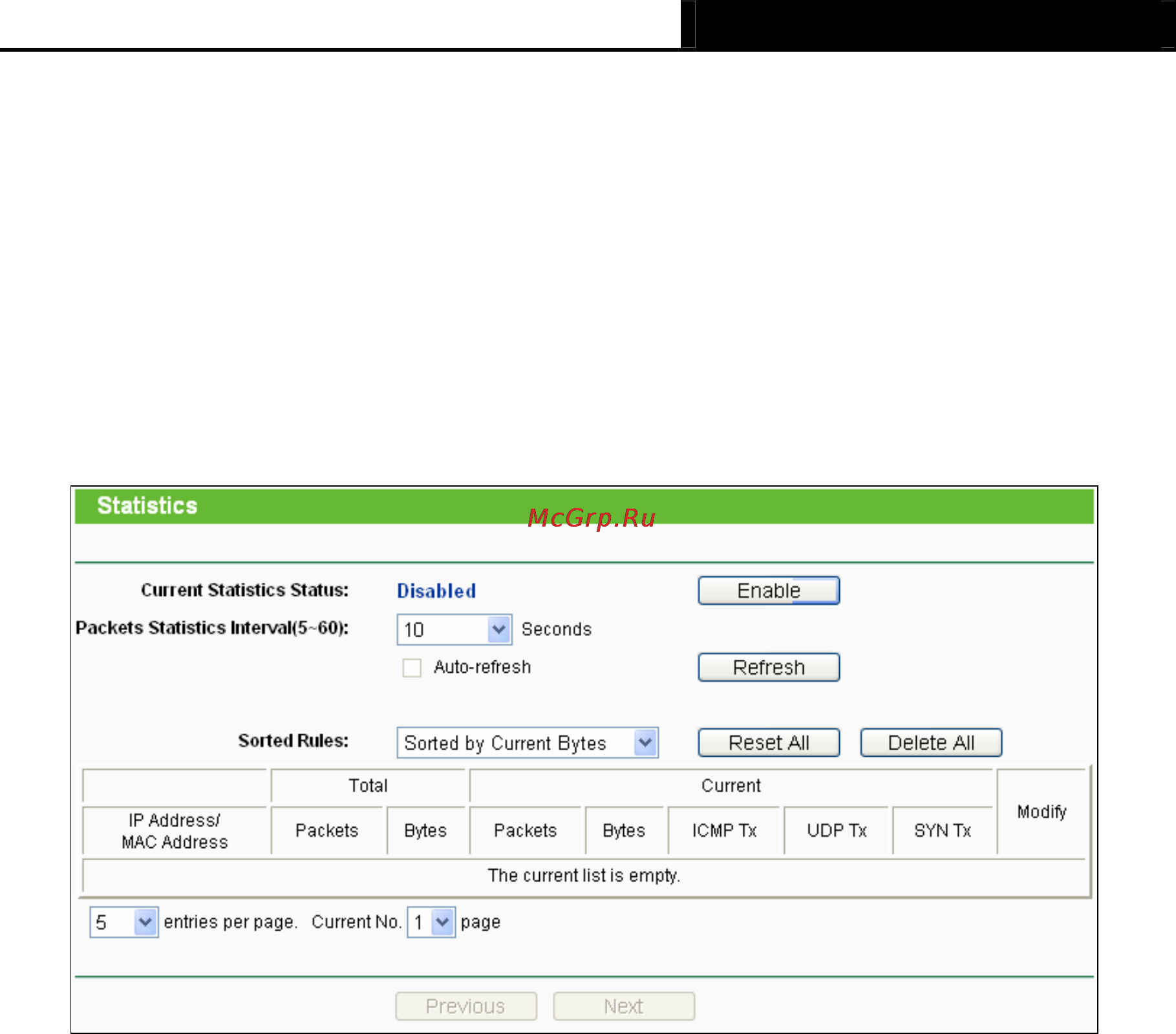 Tp-Link TL-WR1042ND [107/120] Statistics