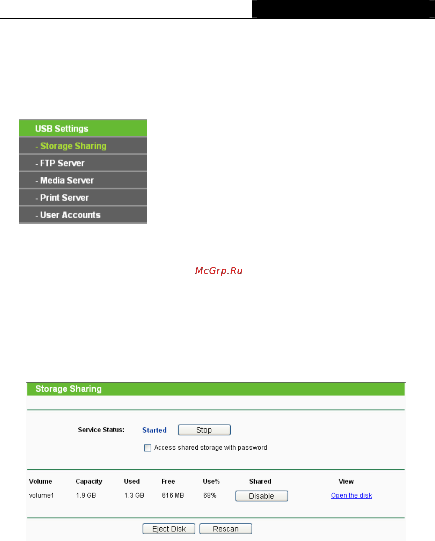 Tp-Link TL-WR1042ND [54/120] Usb settings