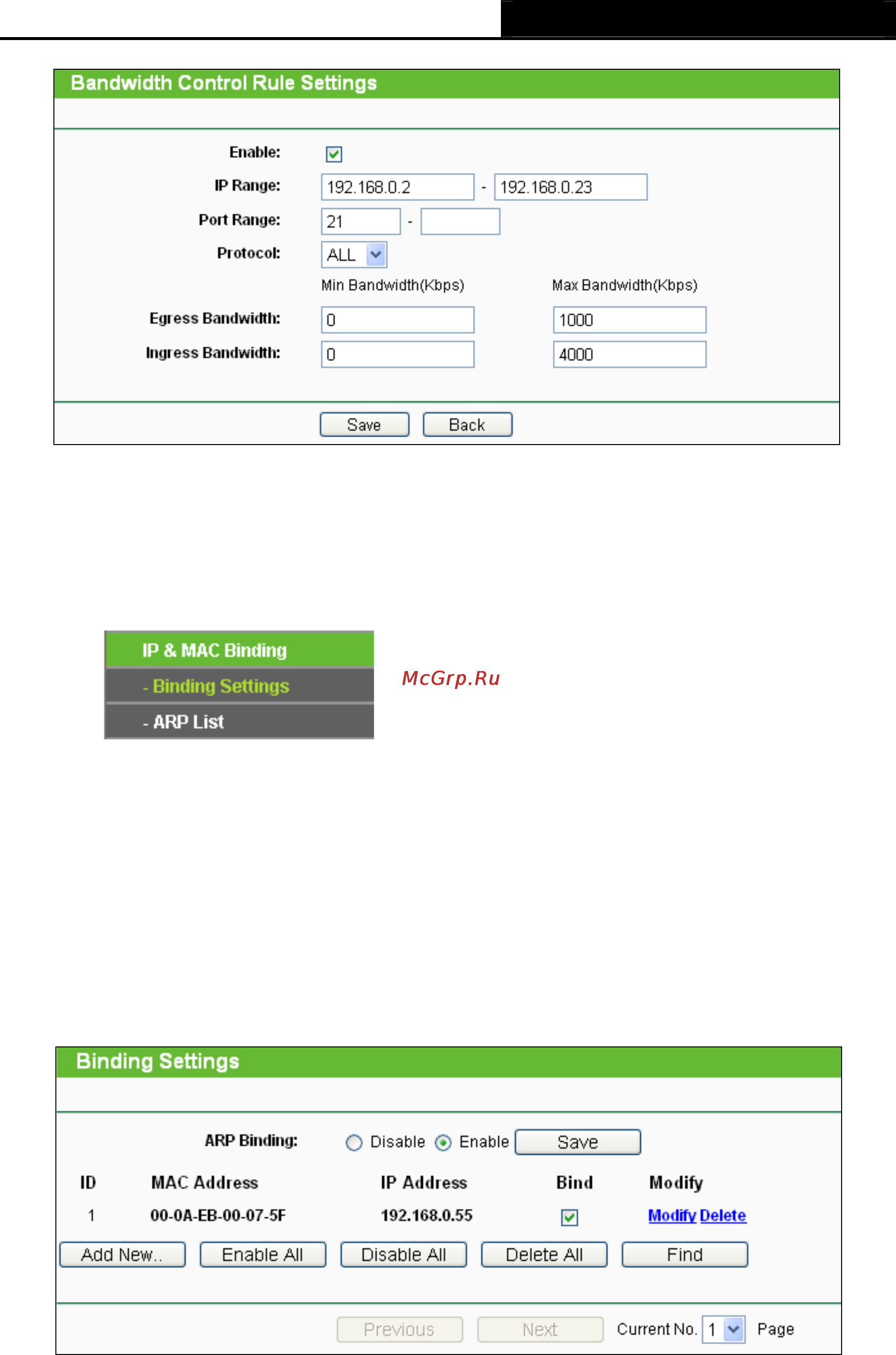 Tp-Link TL-WR743ND [116/145] Ip mac bing setting
