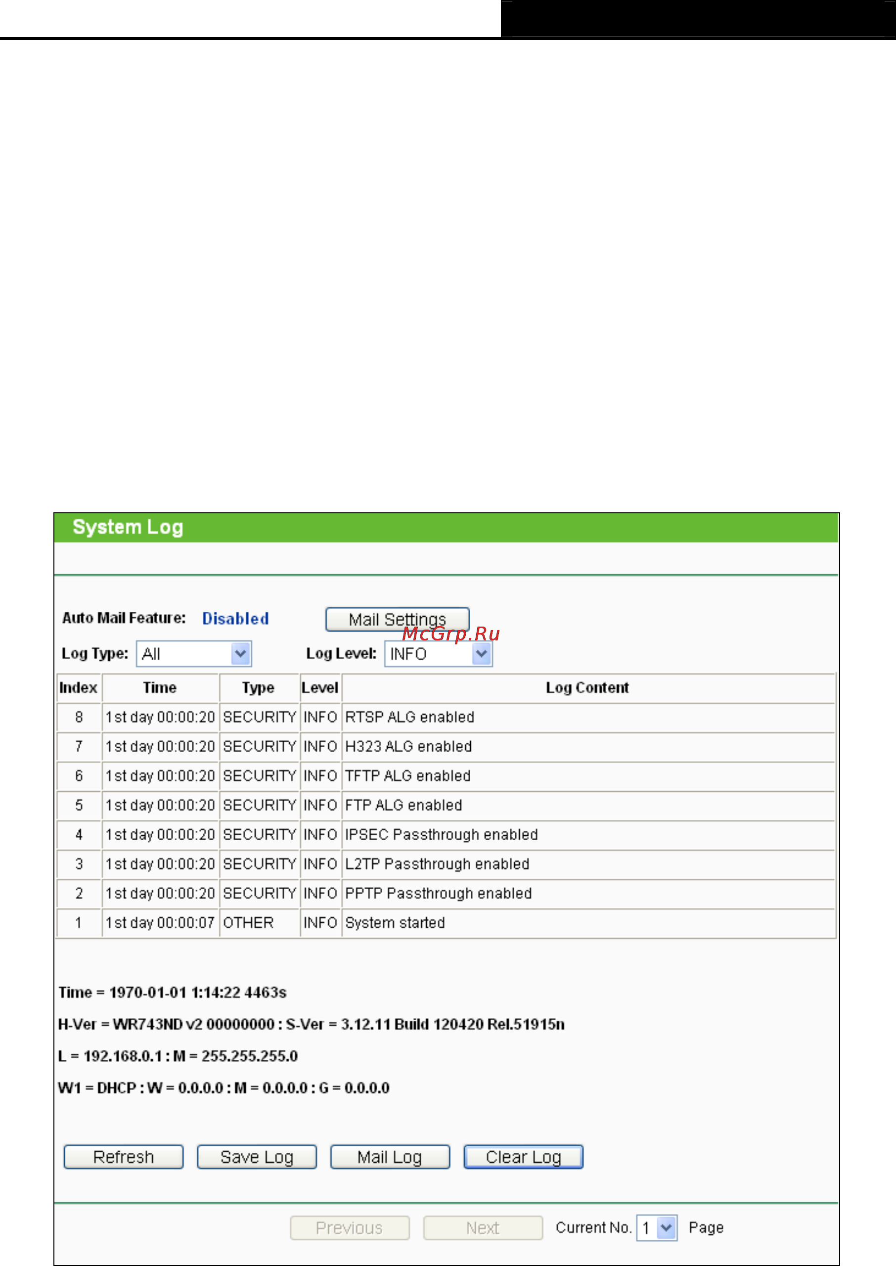 Tp-Link TL-WR743ND [129/145] System log