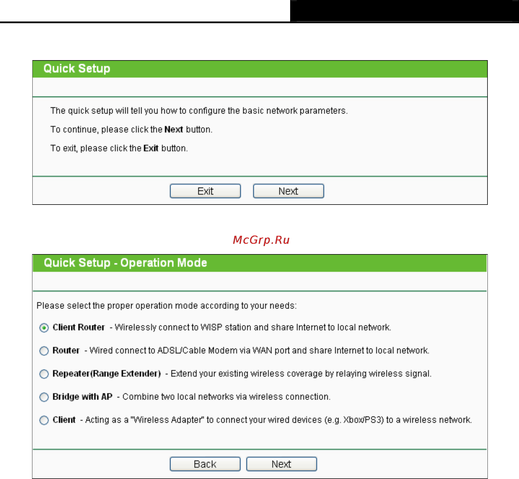 Tp-Link TL-WR743ND [23/145] Configuration for client router mode