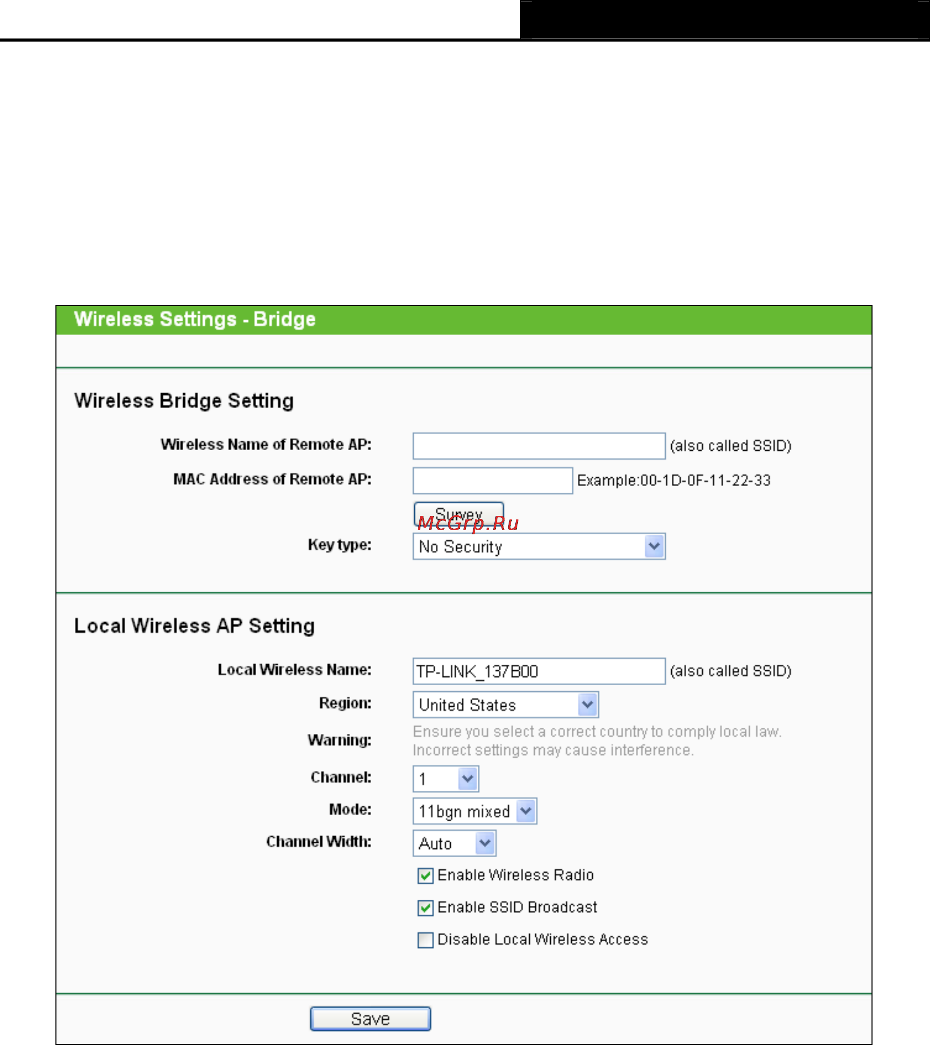 Tp-Link TL-WR743ND [75/145] Wireless settings in bridge with ap mode