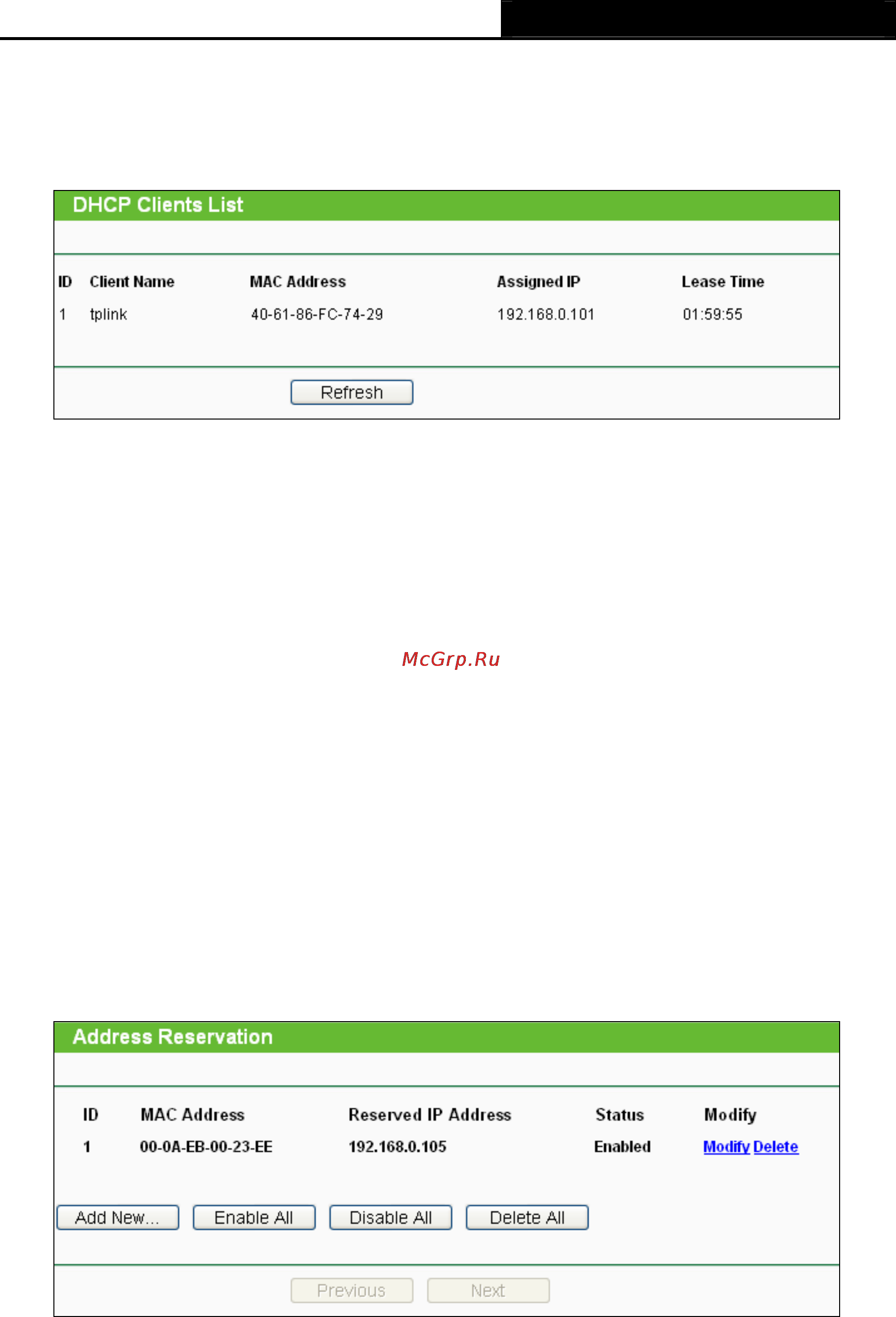 Tp-Link TL-WR743ND [87/145] Dhcp clients list