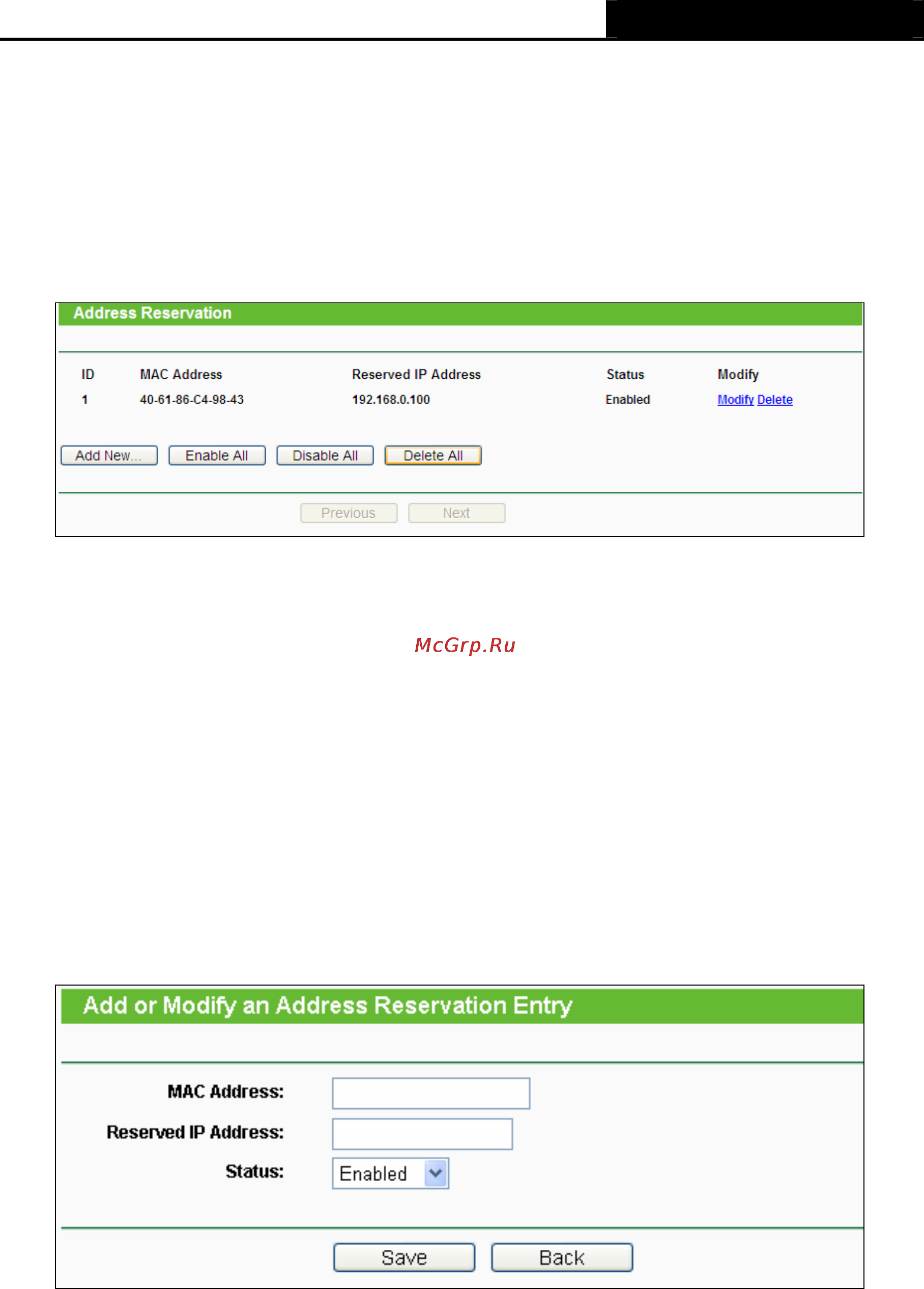 Tp-Link TL-WR720N [50/109] Address reservation