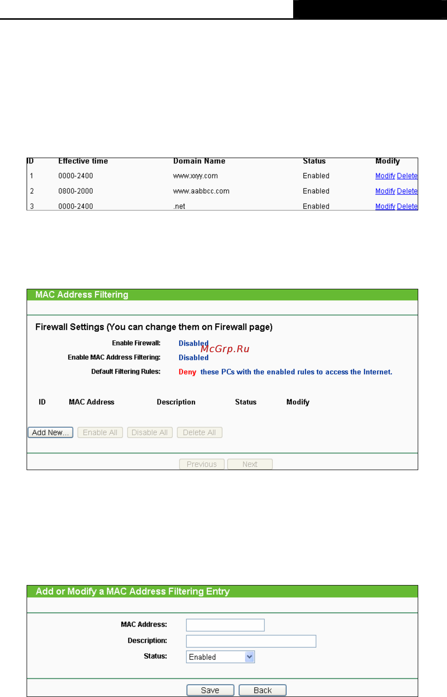 Tp-Link TL-WR720N [61/109] Mac address filtering