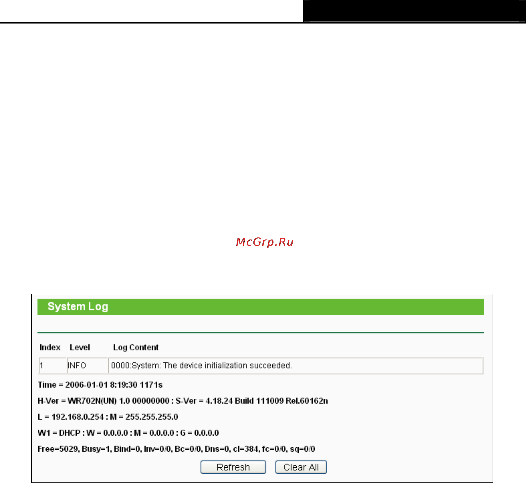 Tp-Link TL-WR702N [127/175] System log