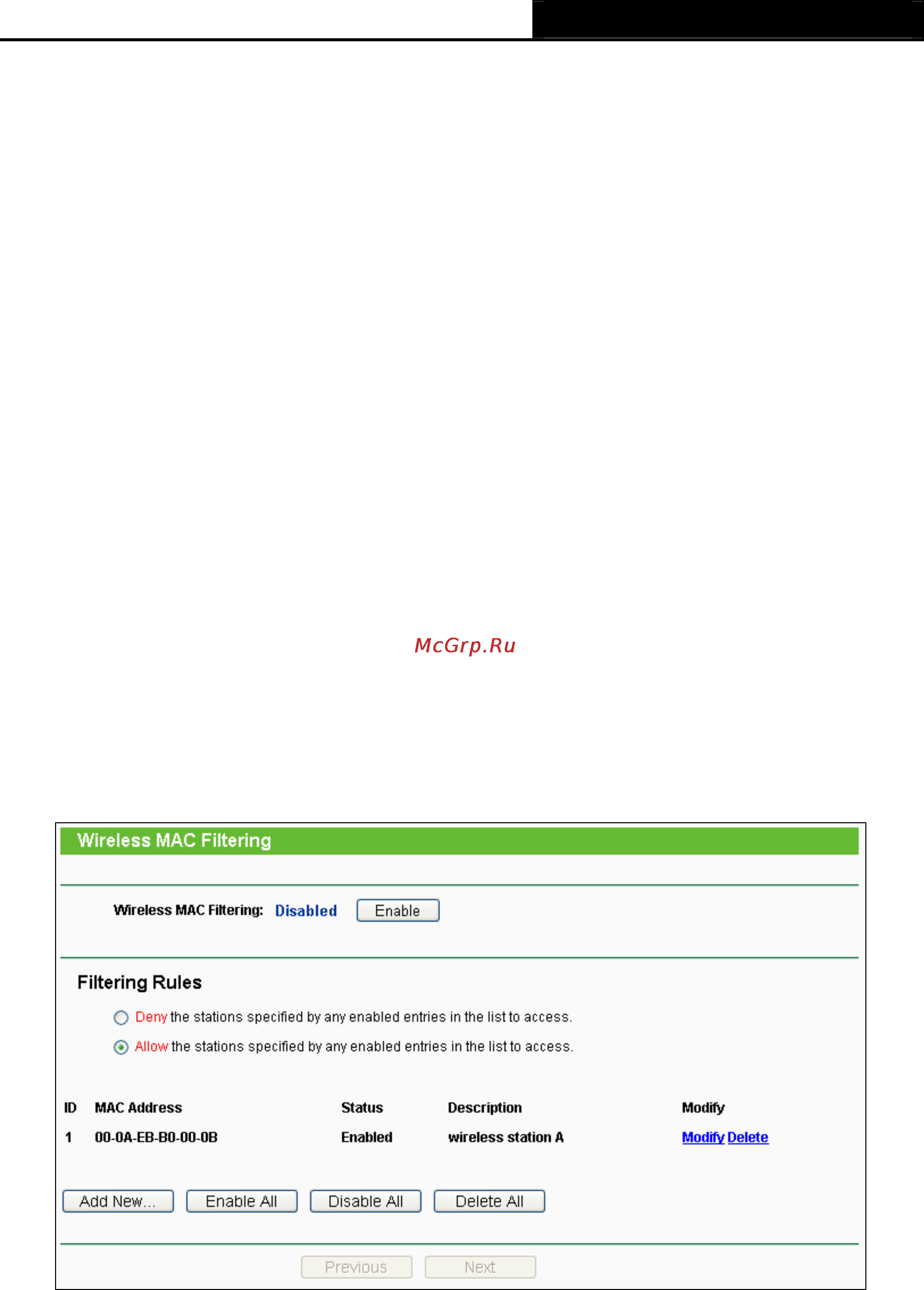 Tp-Link TL-WR702N [43/175] Mac filtering