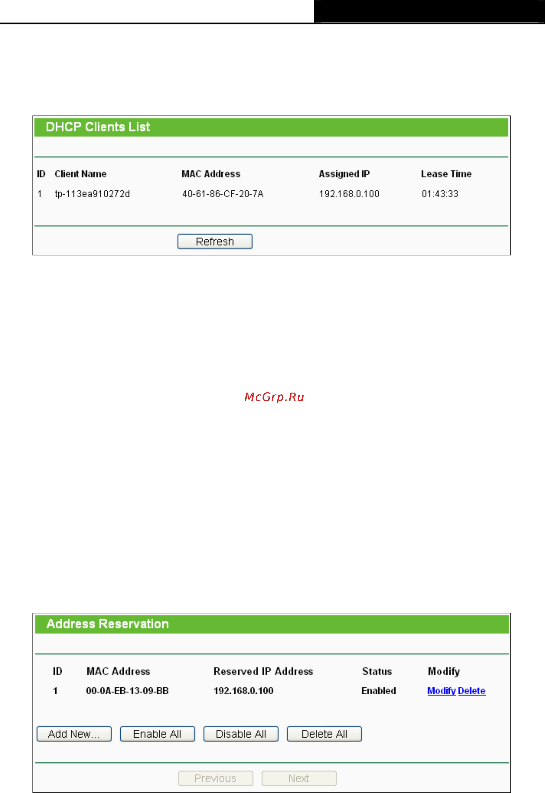 Tp-Link TL-WR702N [49/175] Dhcp clients list