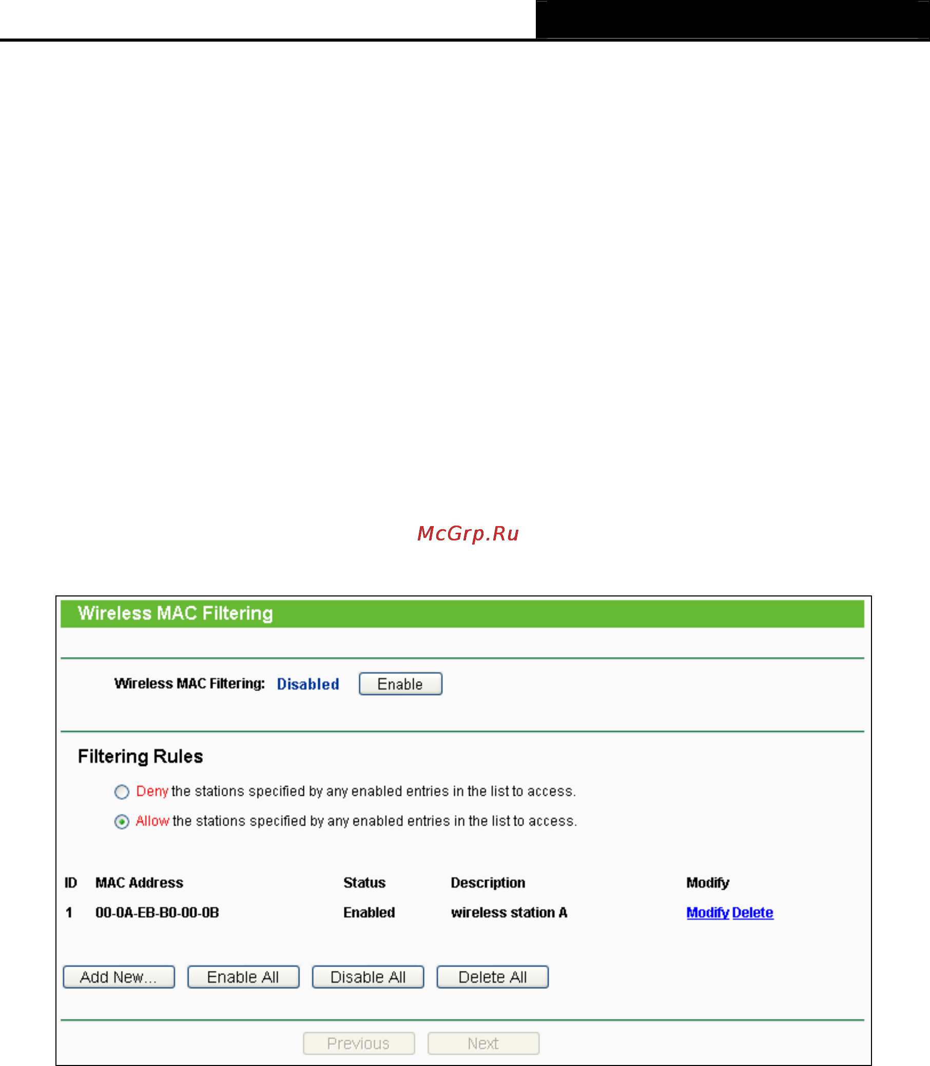 Tp-Link TL-WR702N [76/175] Mac filtering