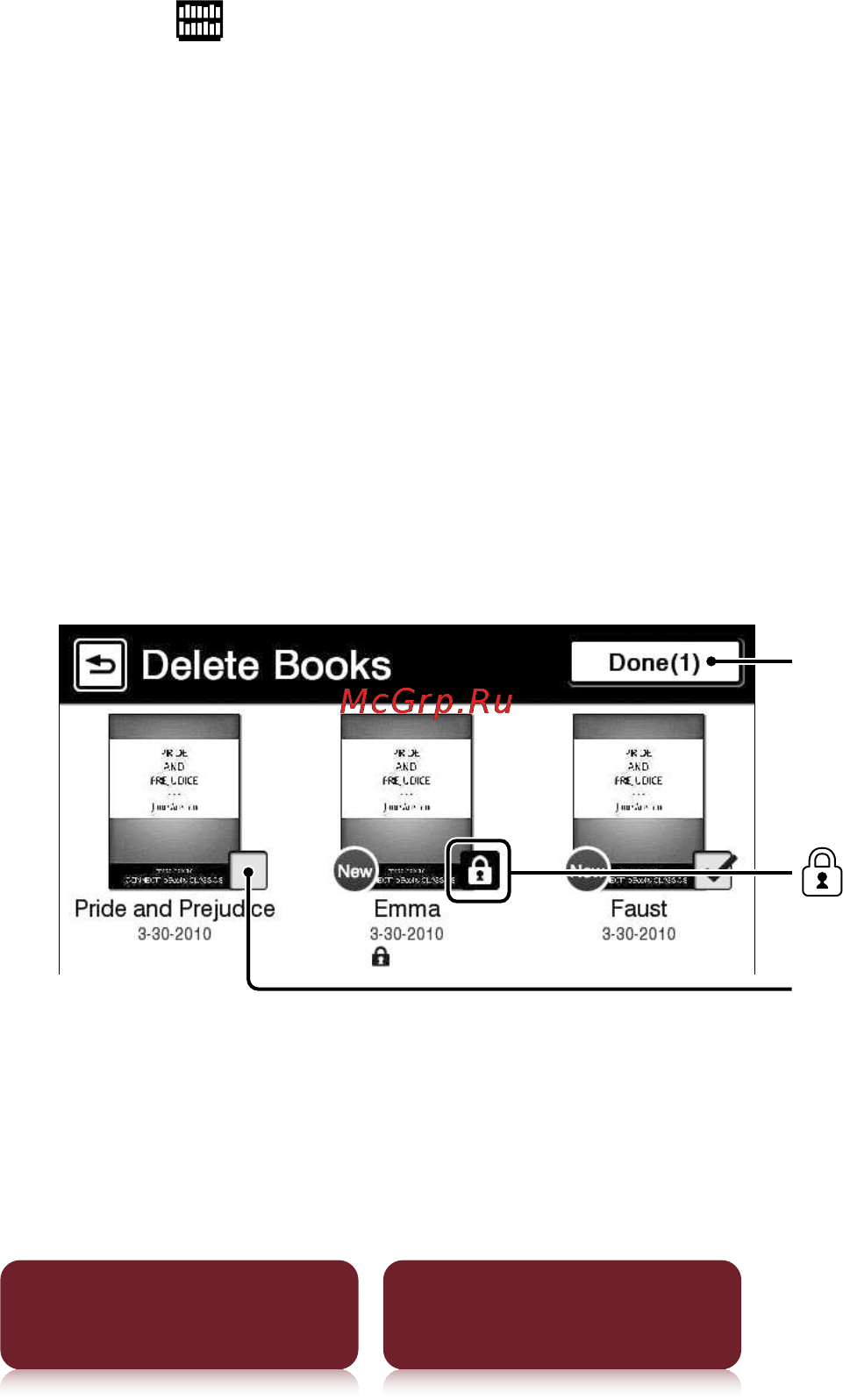 Sony PRS-350 [74/131] Deleting content