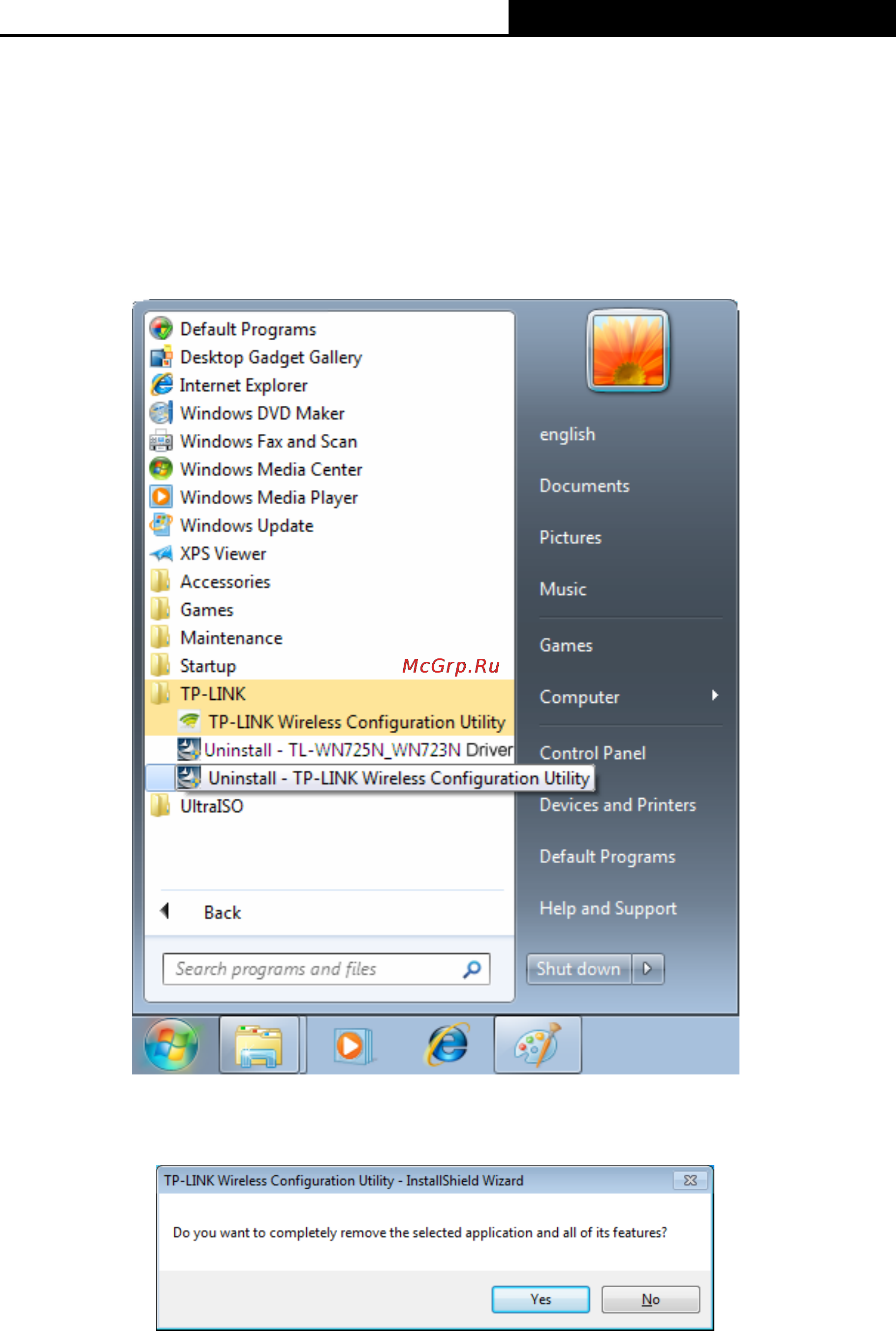 Tp-Link TL-WN723N [39/44] Uninstall the utility software from your pc