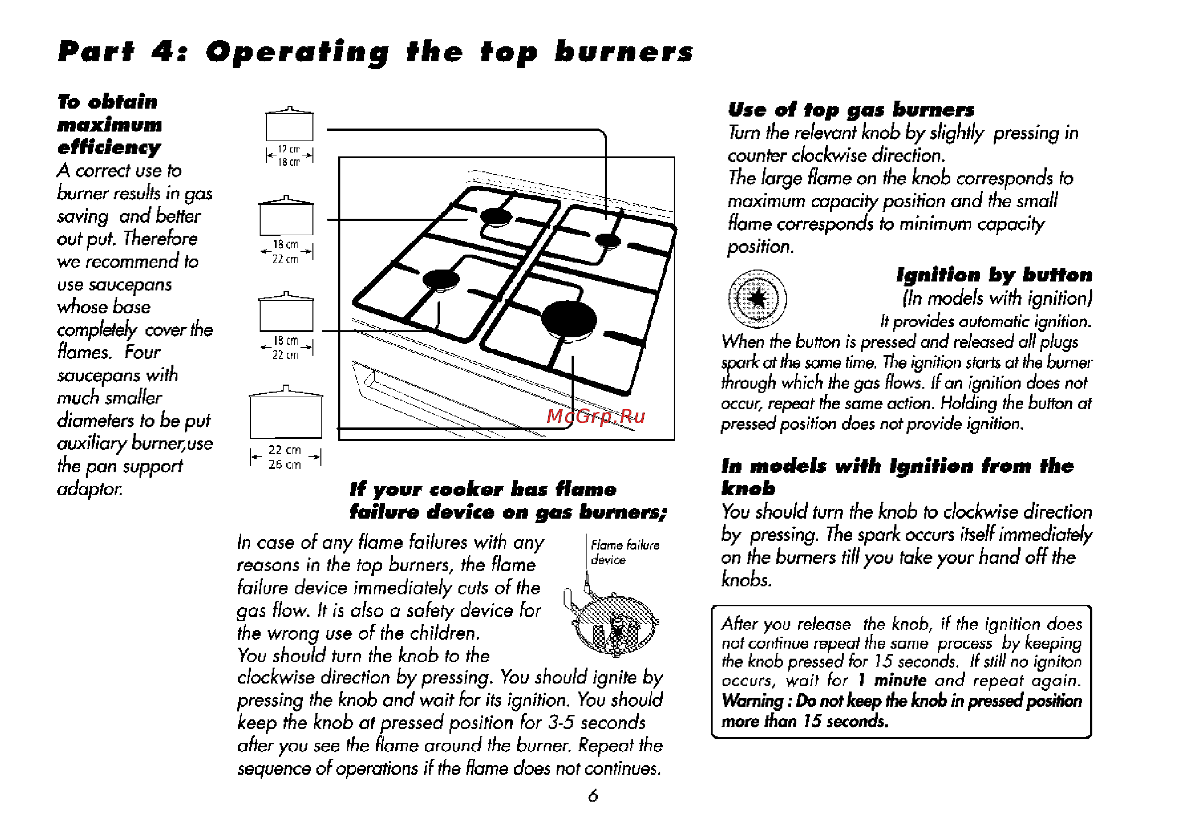 Beko CG 61110 G [30/52] Part 4s operating the top burners