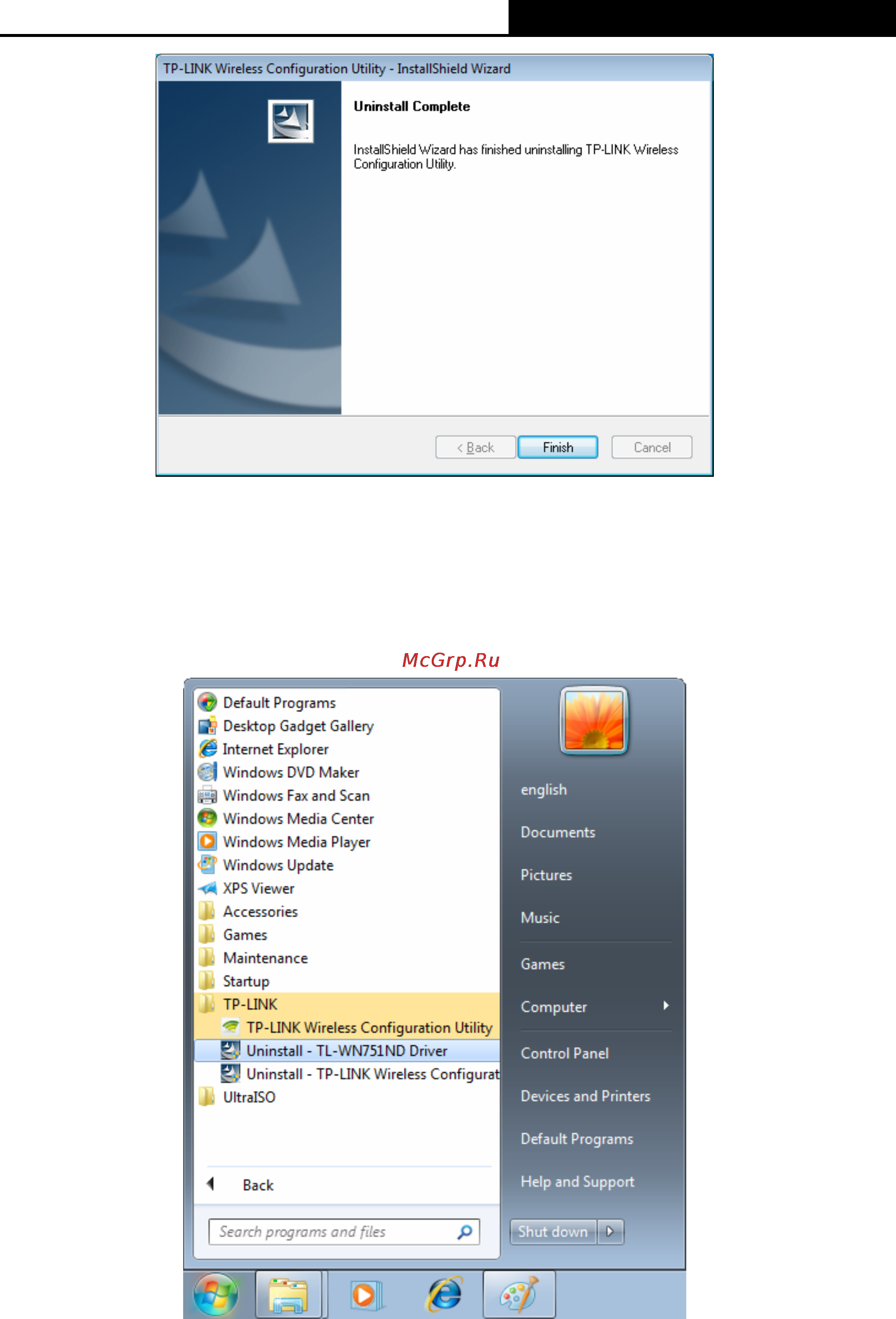 Tp-Link TL-WN751N [37/40] Uninstall the driver software from your pc