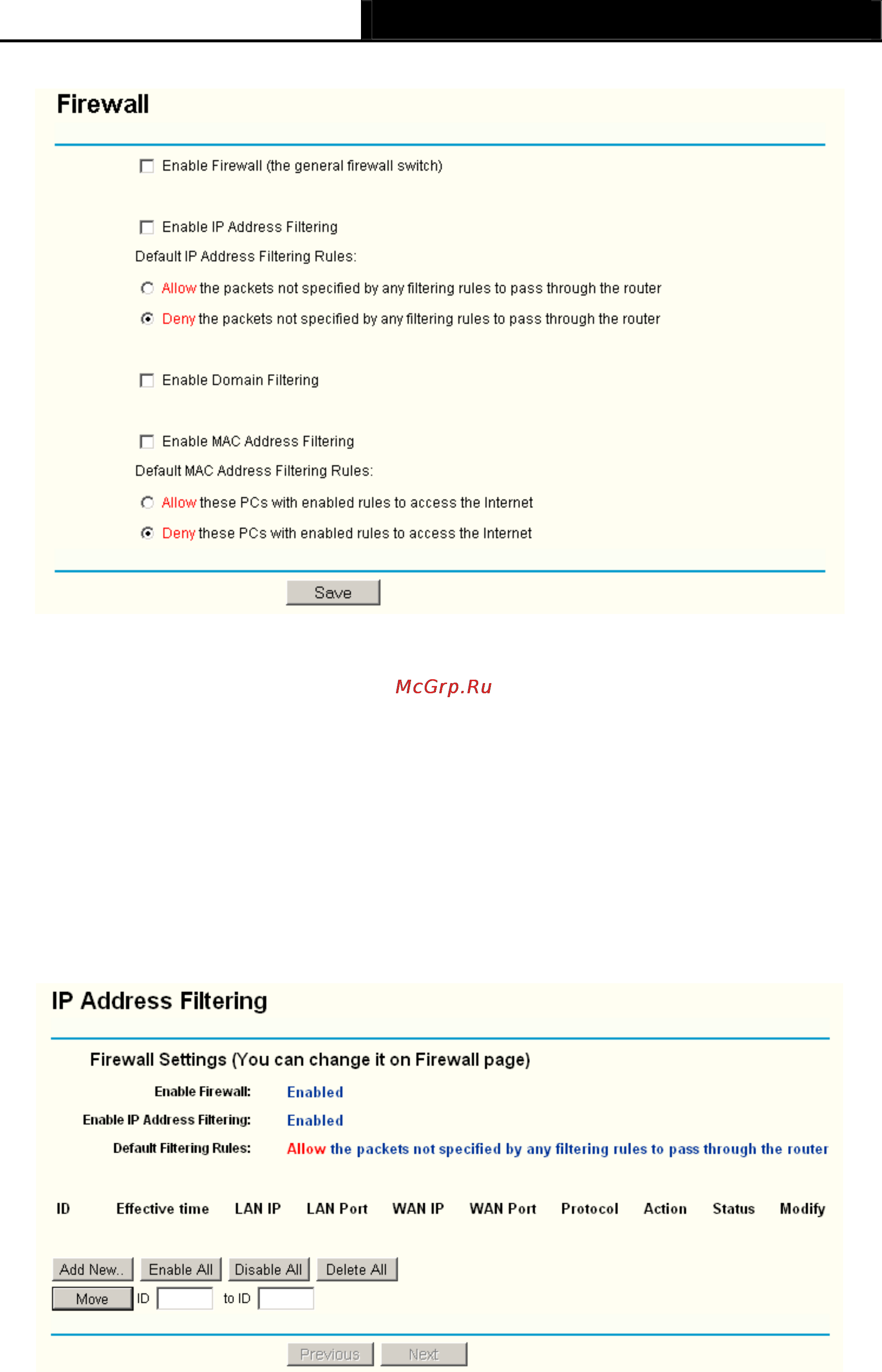 Tp-Link TL-WR543G [54/83] Ip address filtering