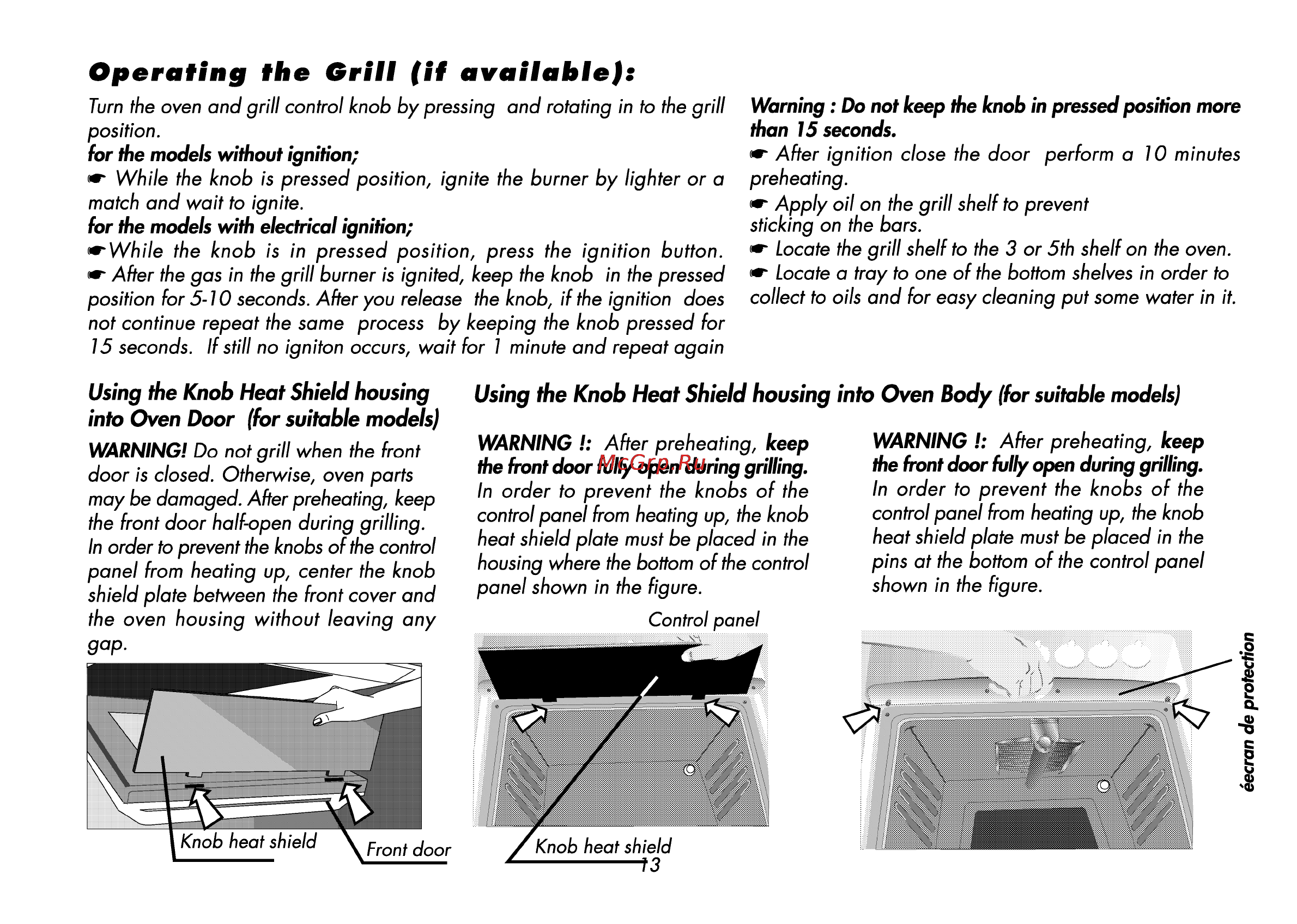 Beko CG 51010 [37/52] Operating the grill if available