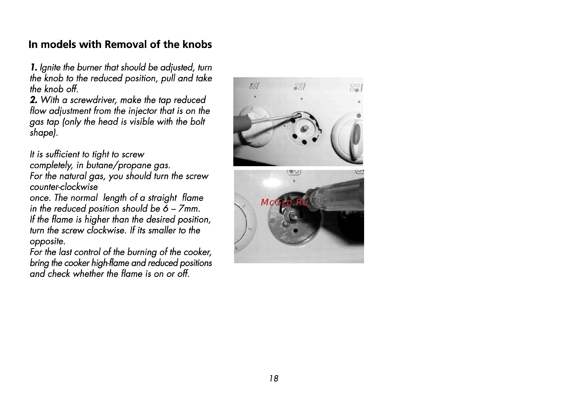 Beko CG 51010 [42/52] In models with removal of the knobs