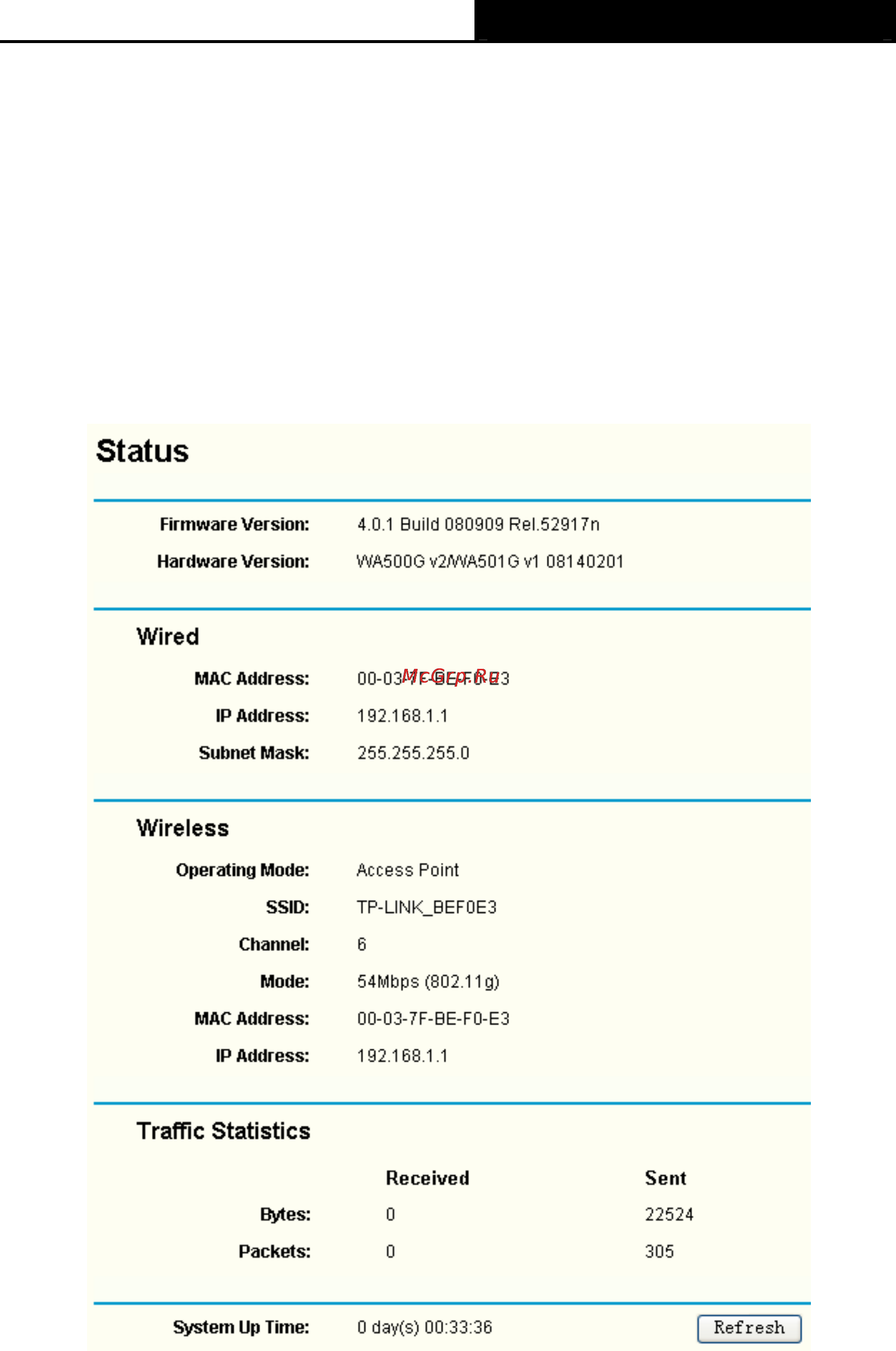 Tp-Link TL-WA501G [17/44] Status