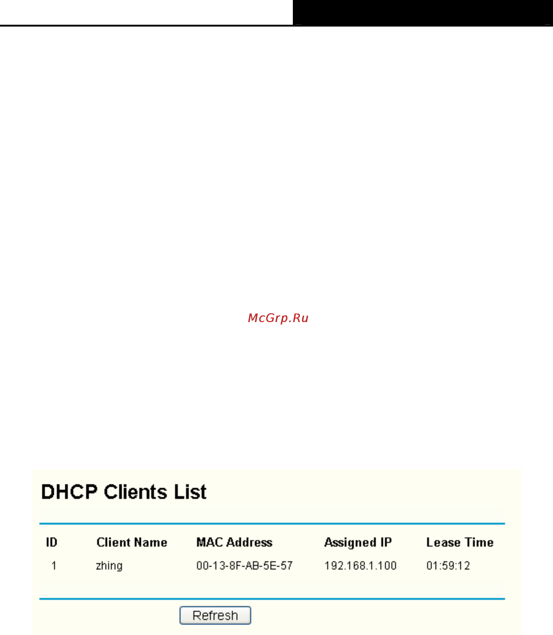 Tp-Link TL-WA501G [34/44] Dhcp clients list