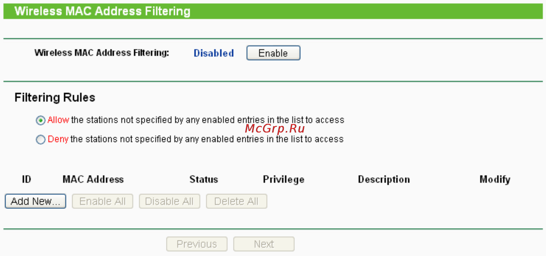 Tp-Link TL-WA5110G [38/109] Mac filtering