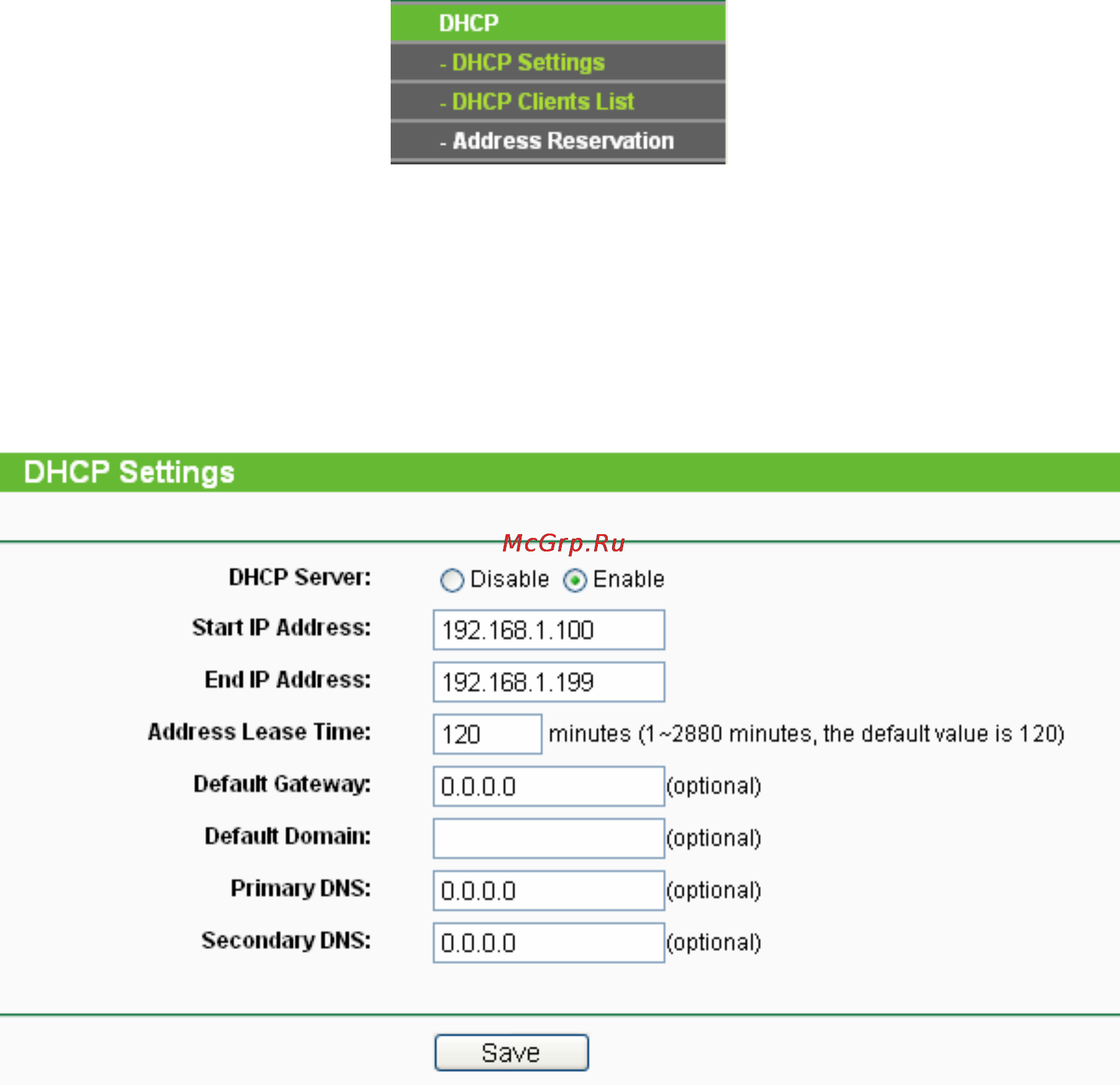 Tp-Link TL-WA5110G [43/109] Dhcp settings