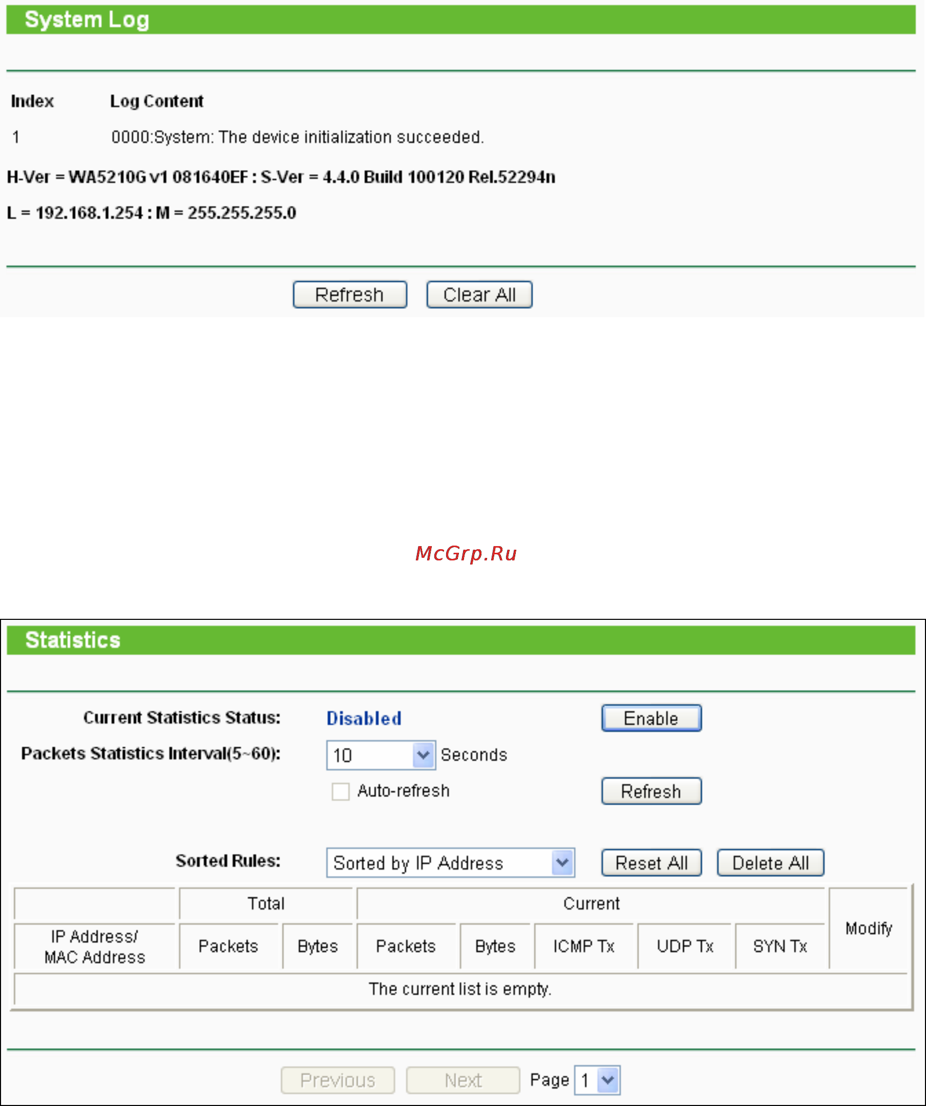 Tp-Link TL-WA5210G [73/114] Statistics