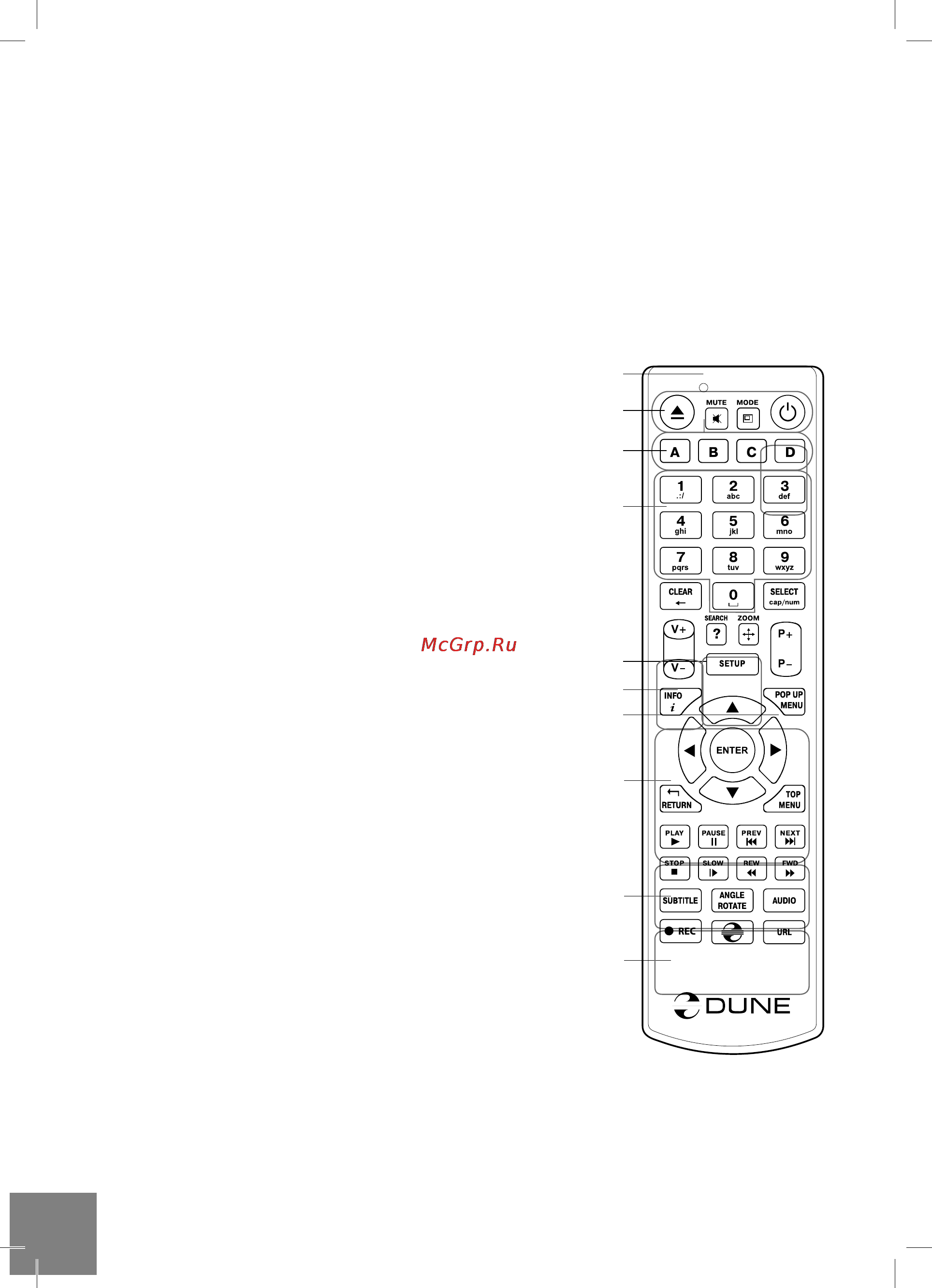 Dune HD Lite 53D [24/60] Afstandsbediening
