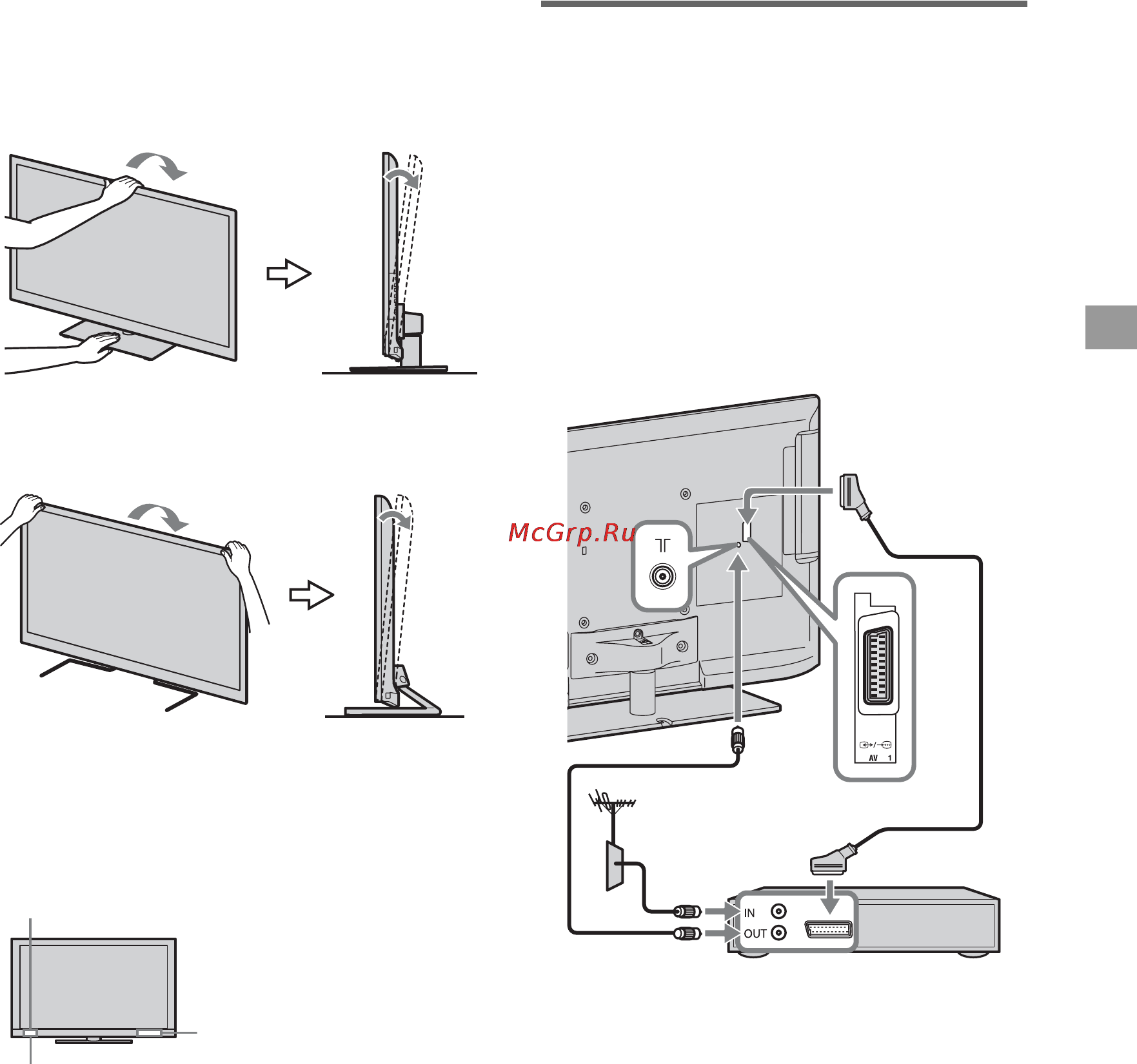 Sony KDL-46EX521 [11/40] Подключение антенны телеприставки видеозаписывающего устройства например dvd рекордера