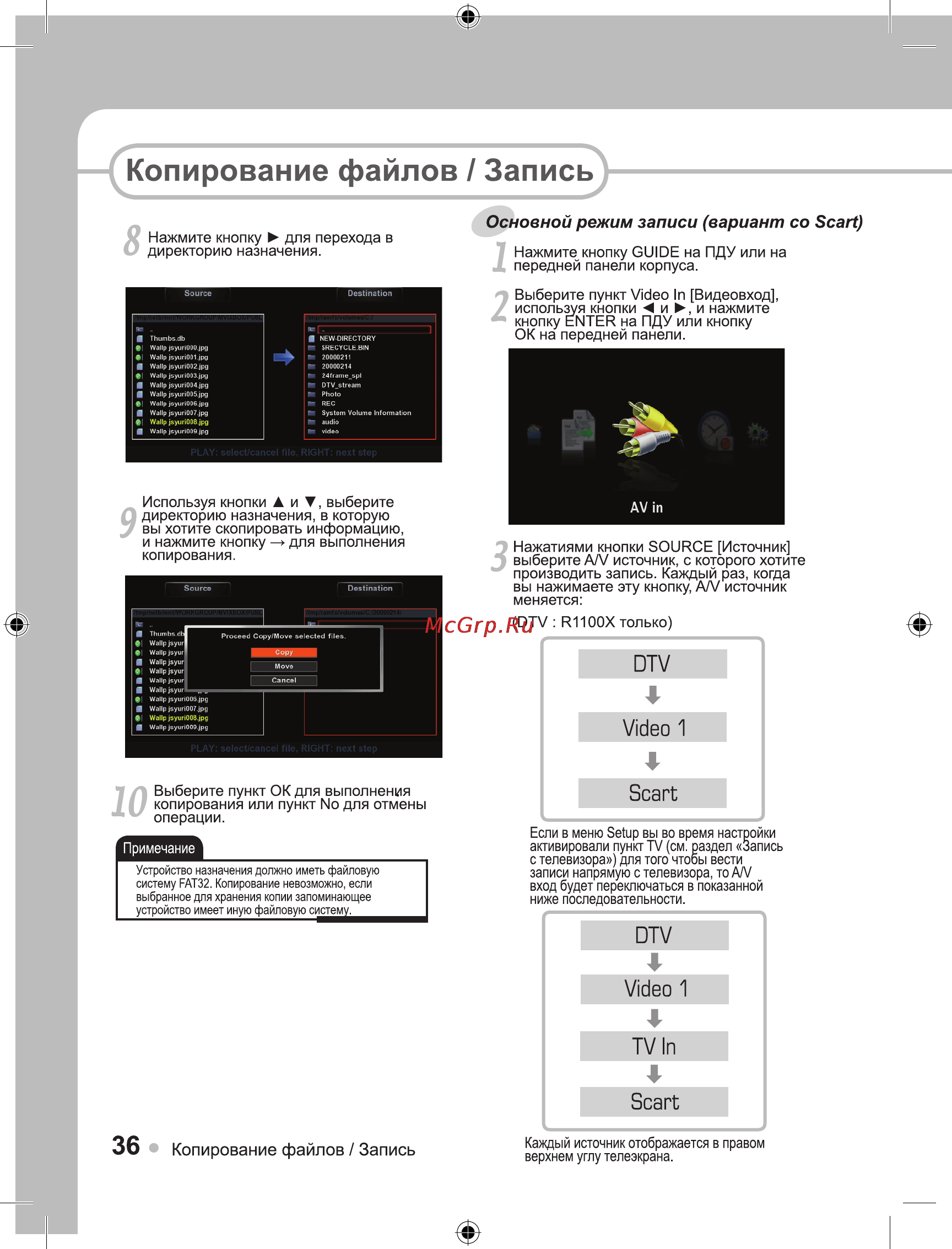 Ellion Digital Inc. Ellion HMR-1000Х [36/55] Копирование файлов запись
