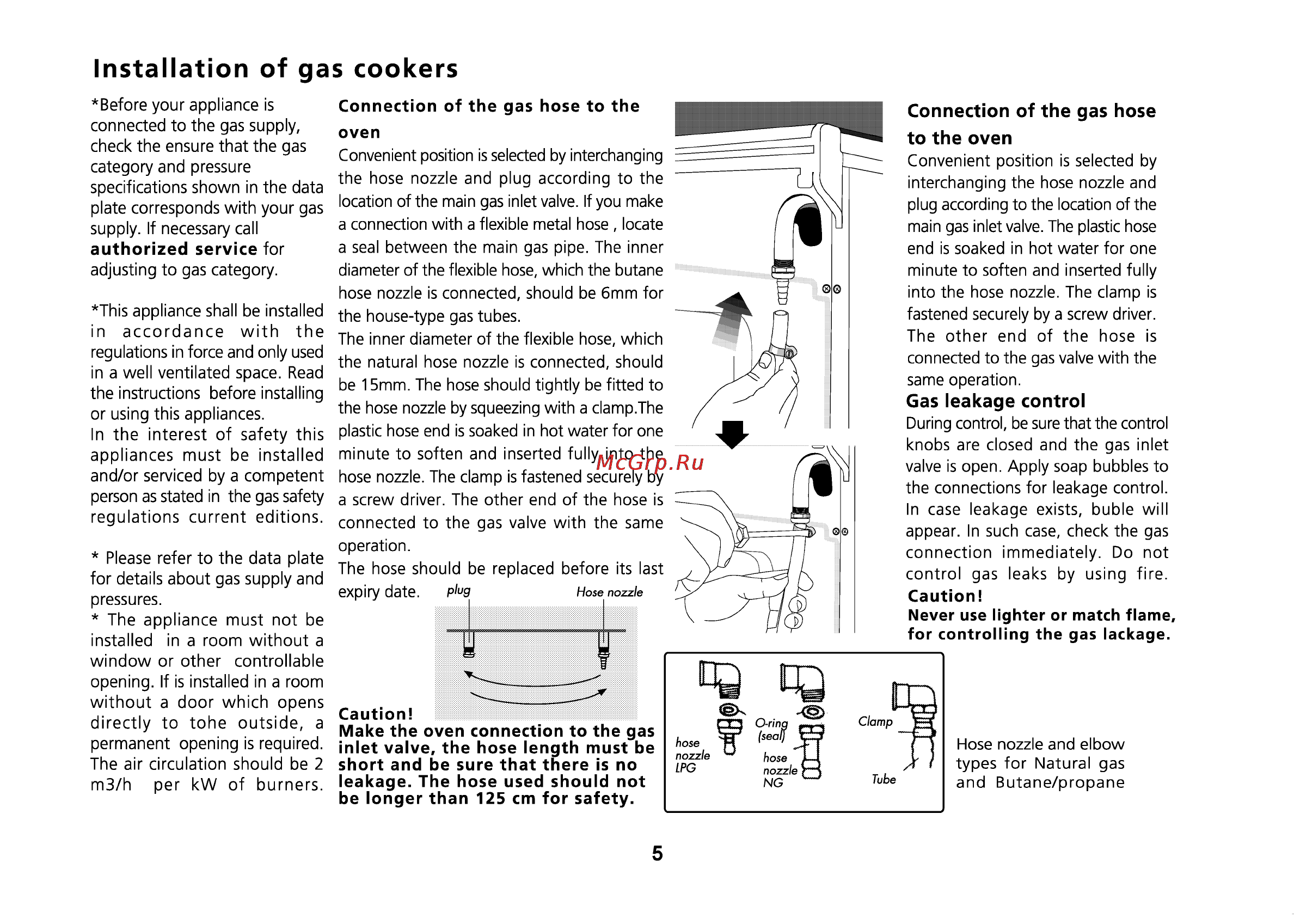 Beko CE 66200 [34/63] Installation of gas cookers
