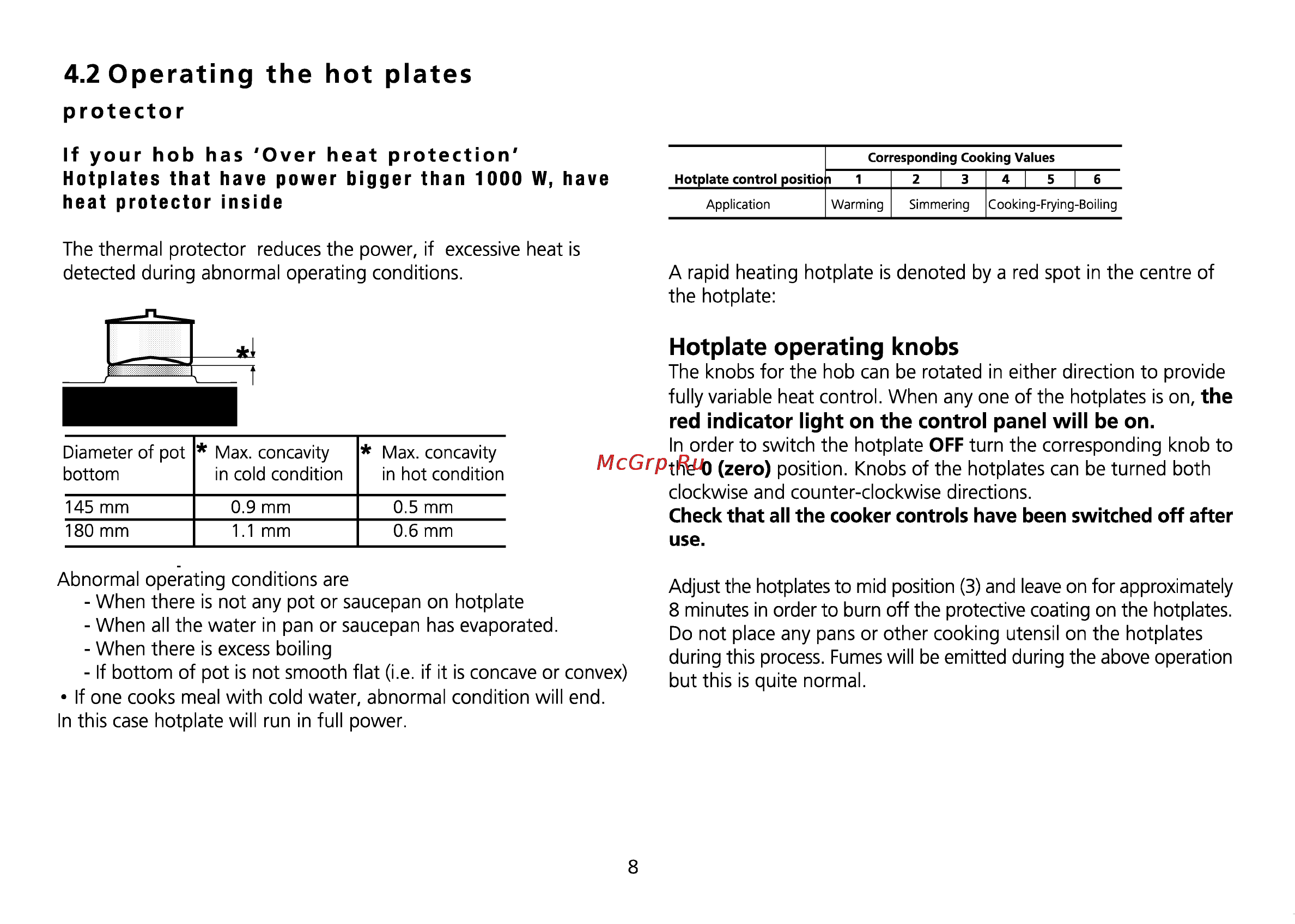 Beko CE 66200 [37/63] Operating the hot plates