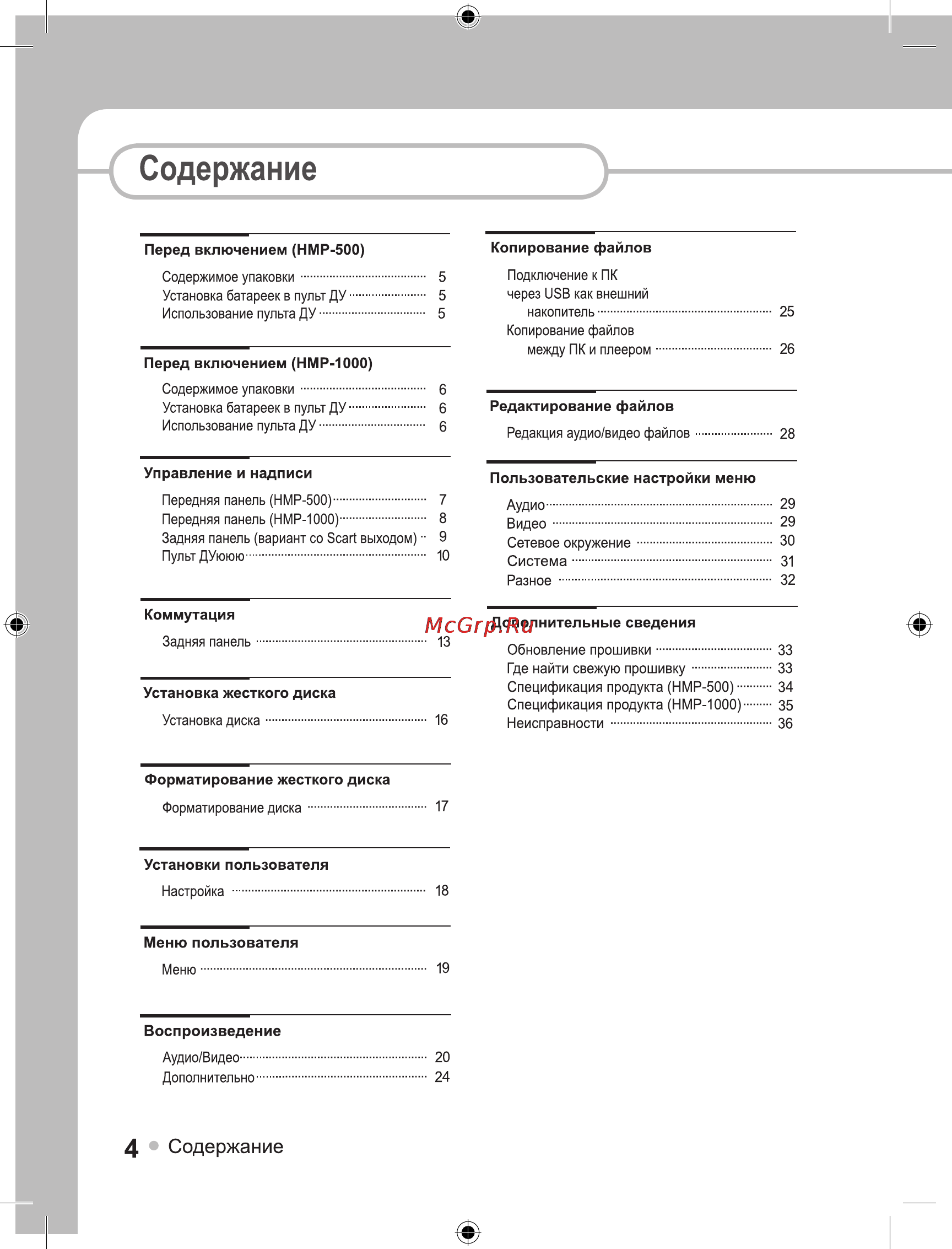 Ellion Digital Inc. Ellion HMP-500H Инструкция по эксплуатации онлайн [4/39] 38790