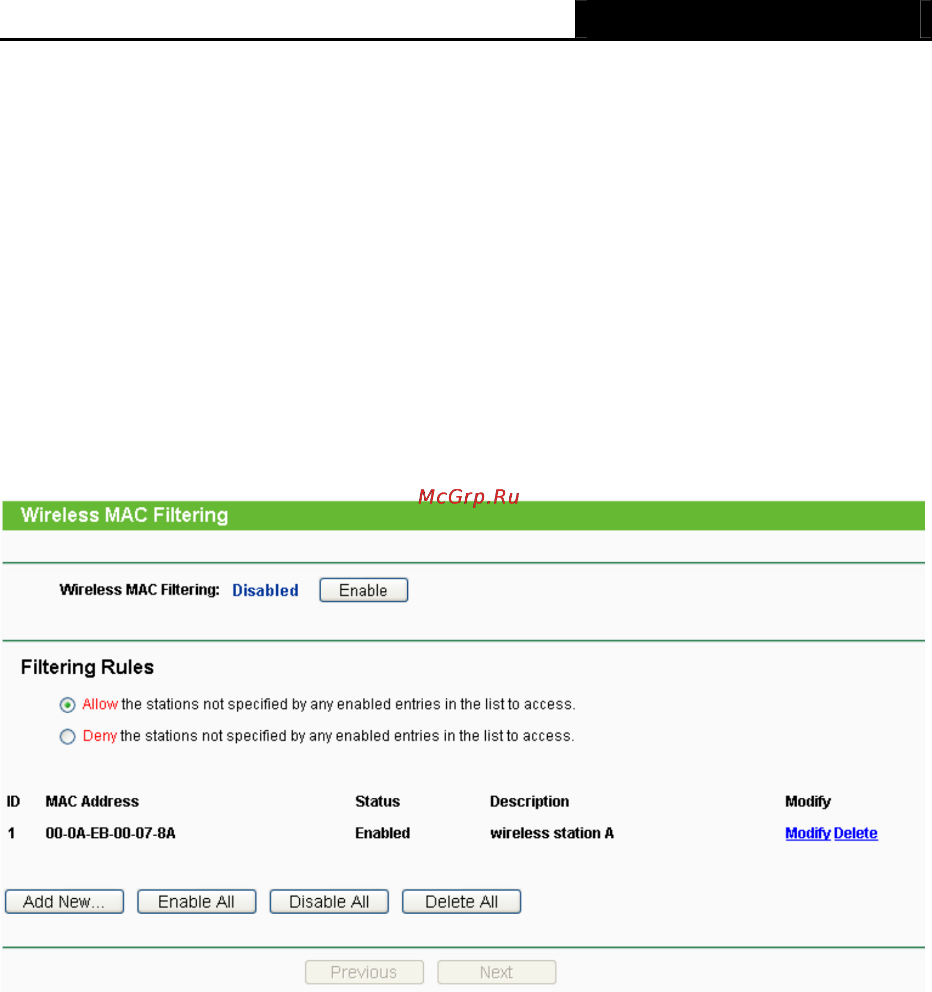 Tp-Link TL-MR3220 [59/122] Wireless mac filtering