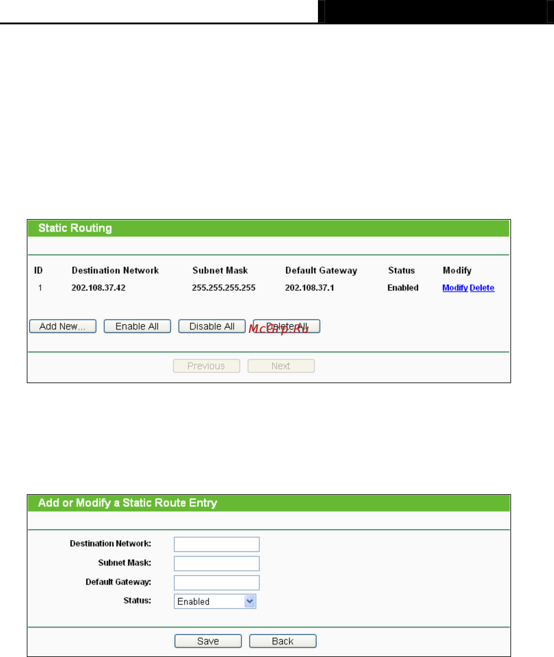 Tp-Link TL-MR3020 [101/258] Static routing list
