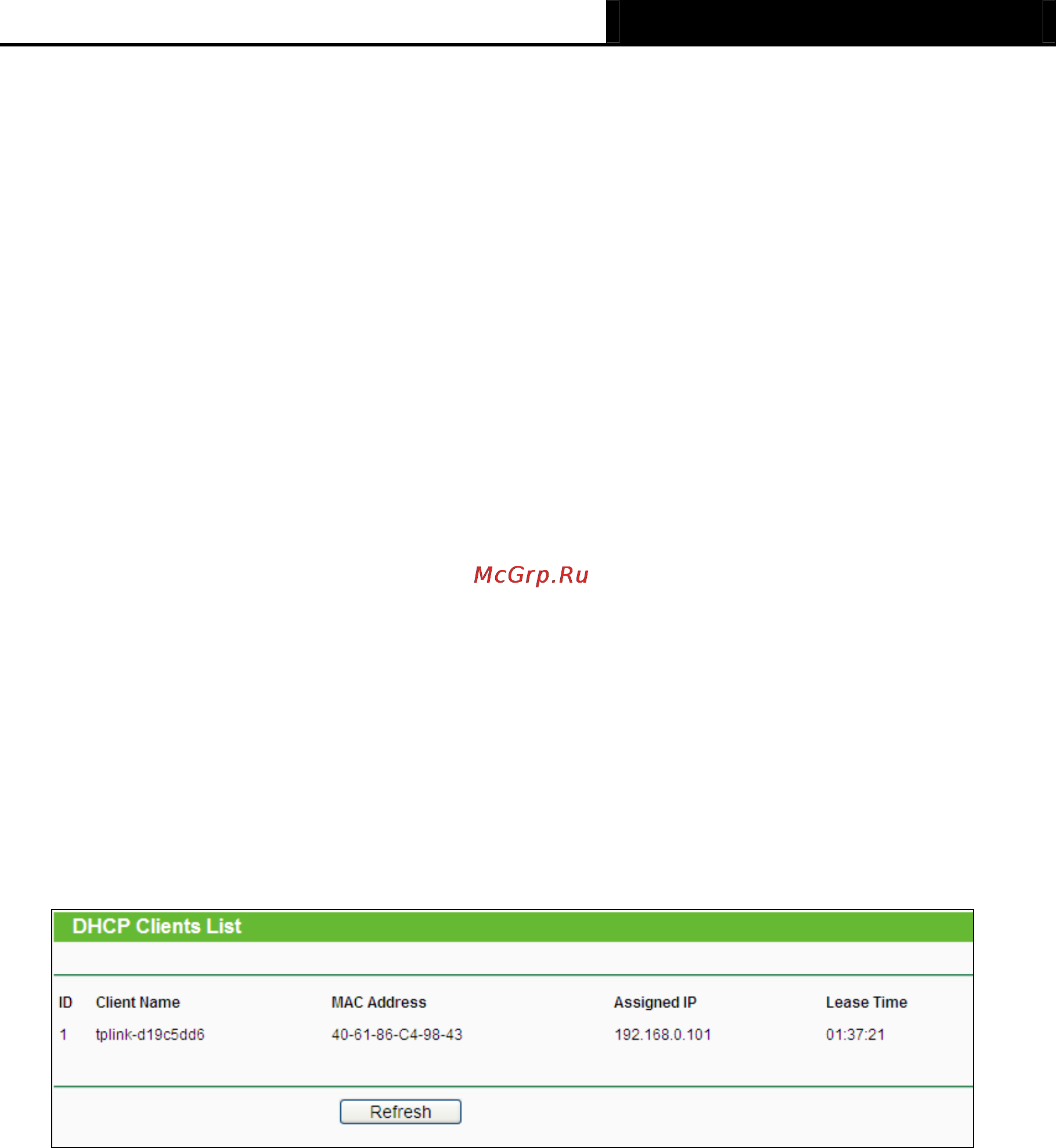 Tp-Link TL-MR3020 [152/258] Dhcp clients list