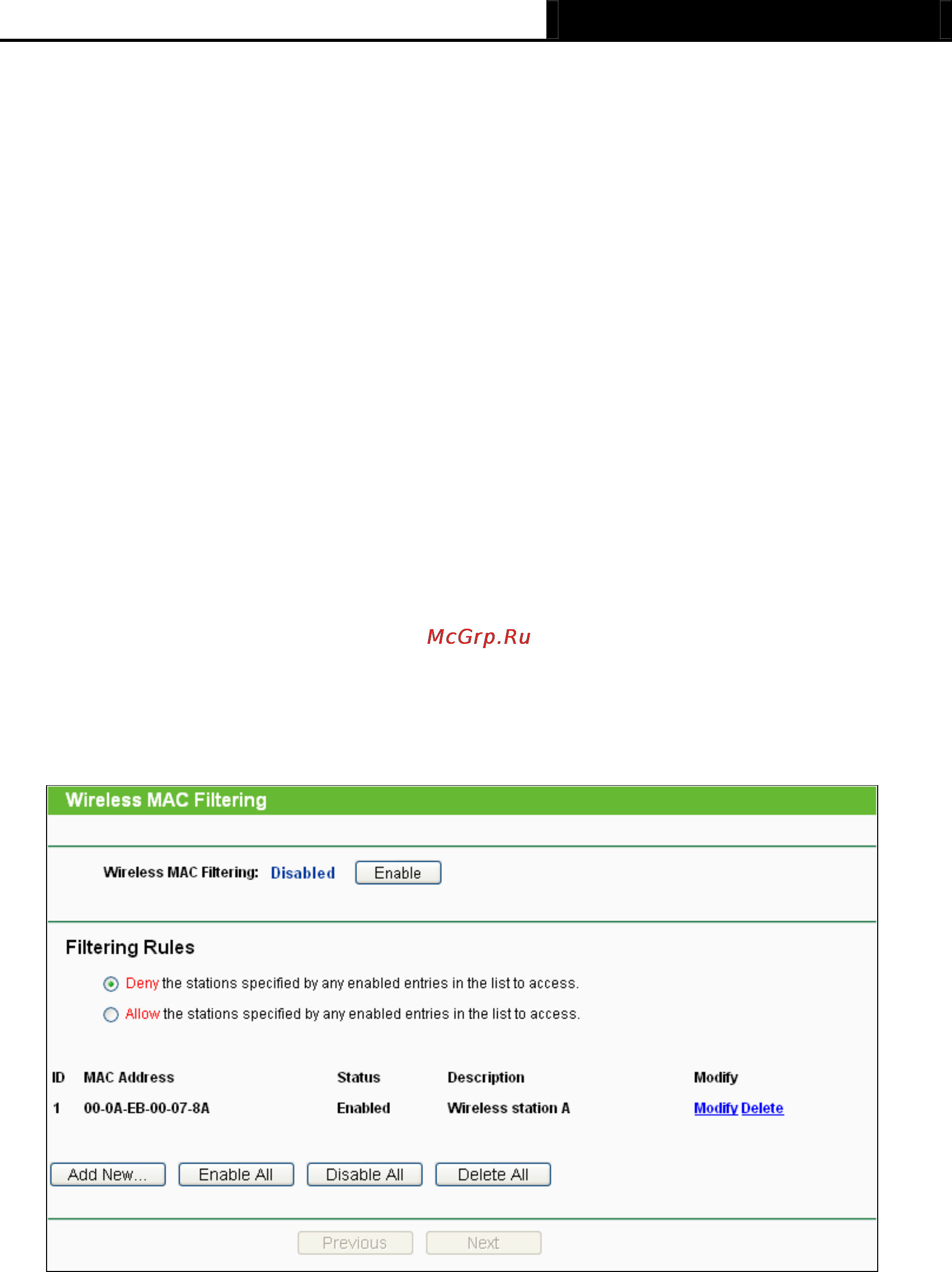 Tp-Link TL-MR3020 [69/258] Wireless mac filtering