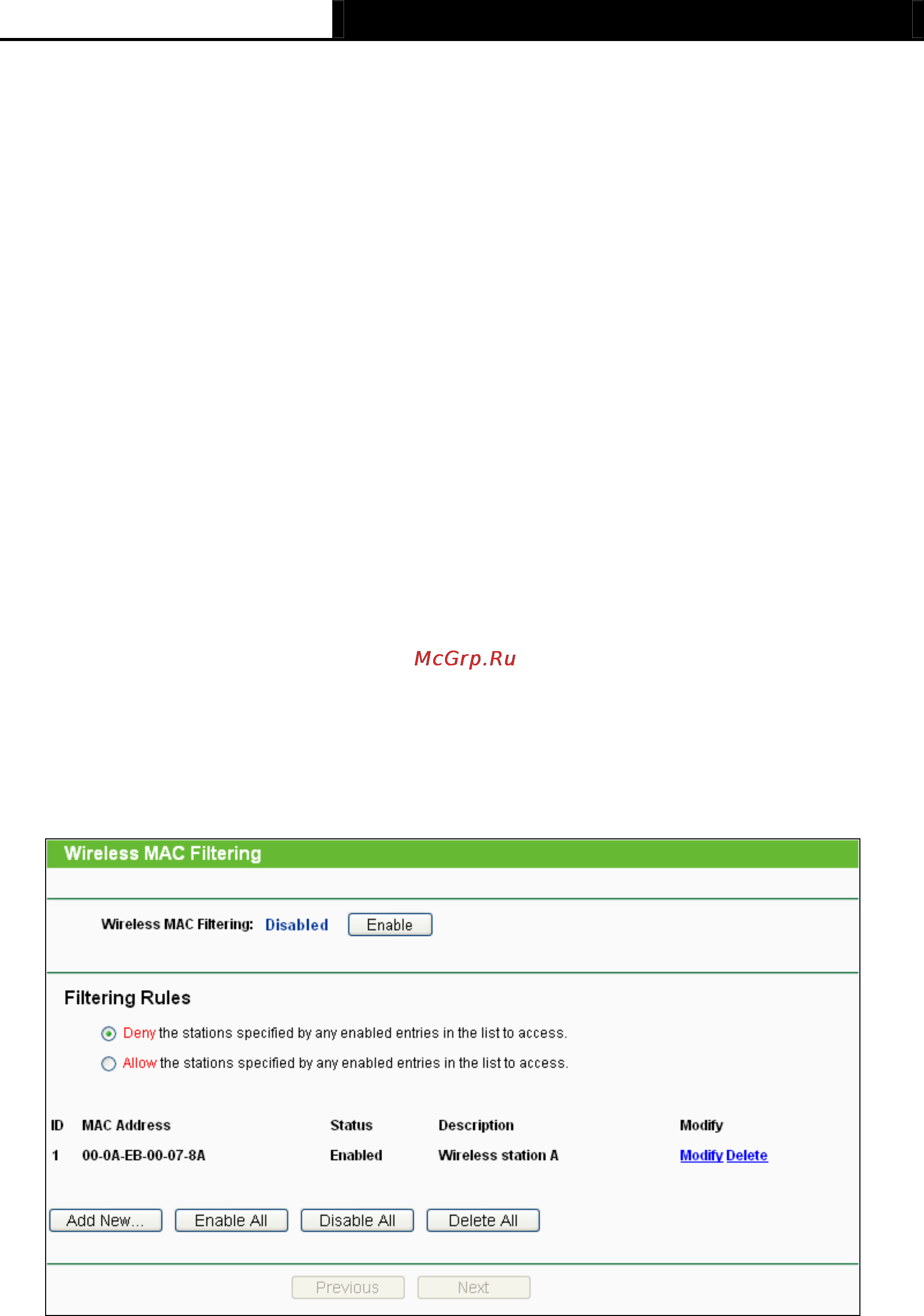Tp-Link TL-MR3040 [60/242] Wireless mac filtering