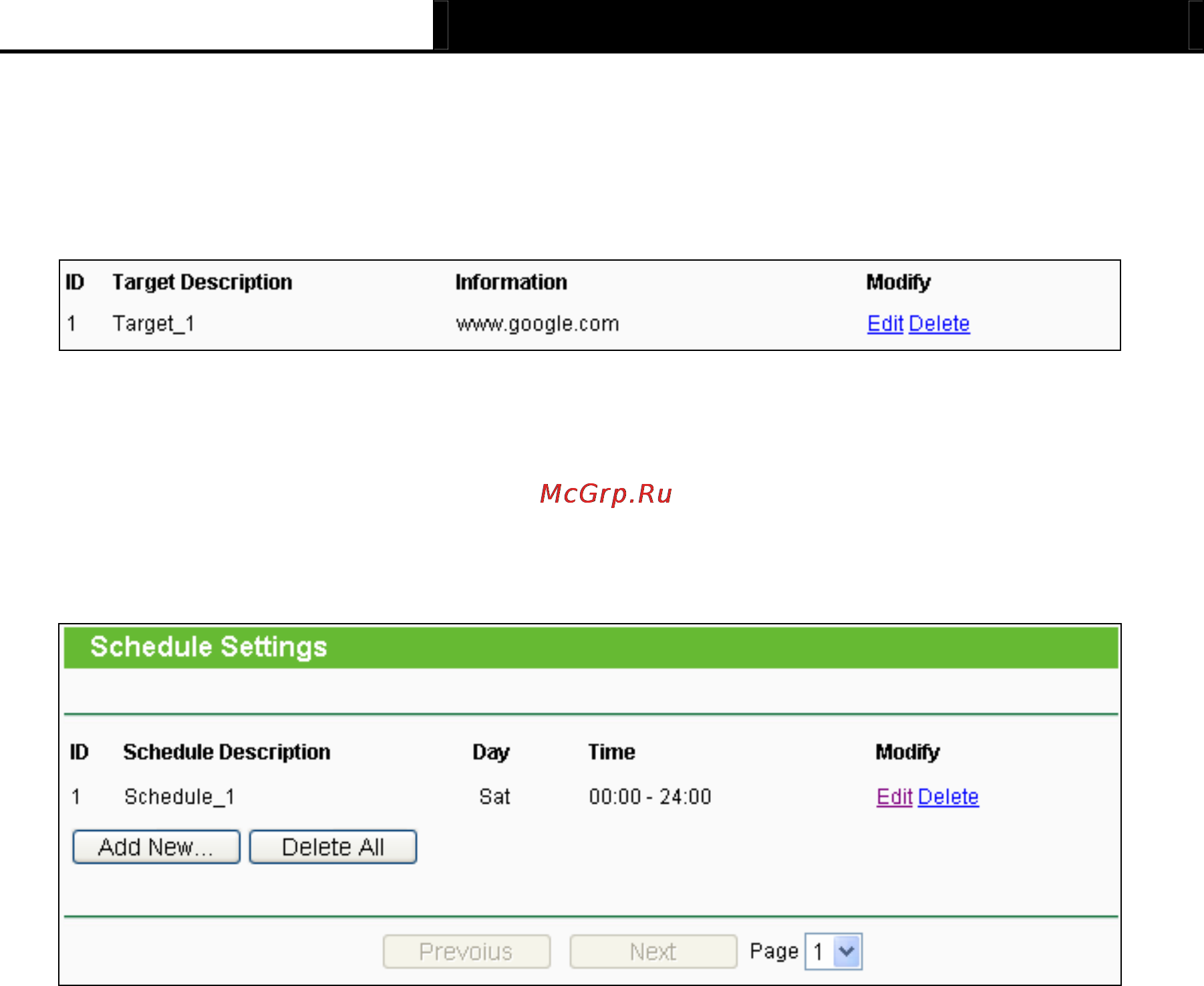 Tp-Link TL-MR3040 [91/242] Schedule