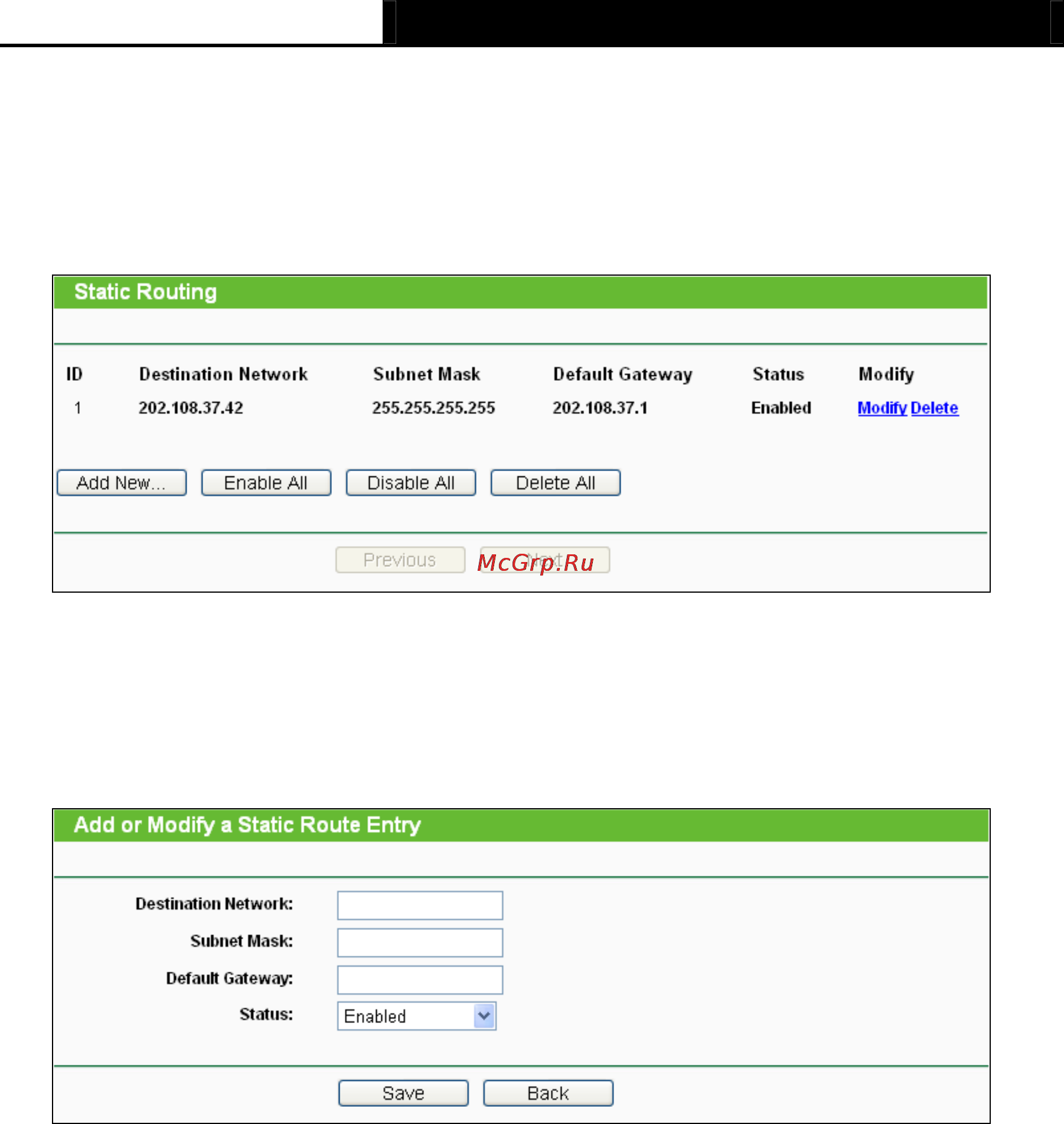 Tp-Link TL-MR3040 [93/242] Static routing list