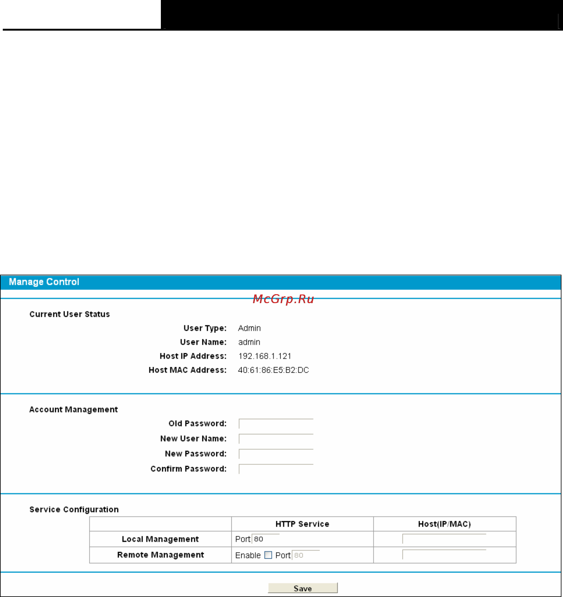 Tp-Link TD-W8970 [100/116] Manage control