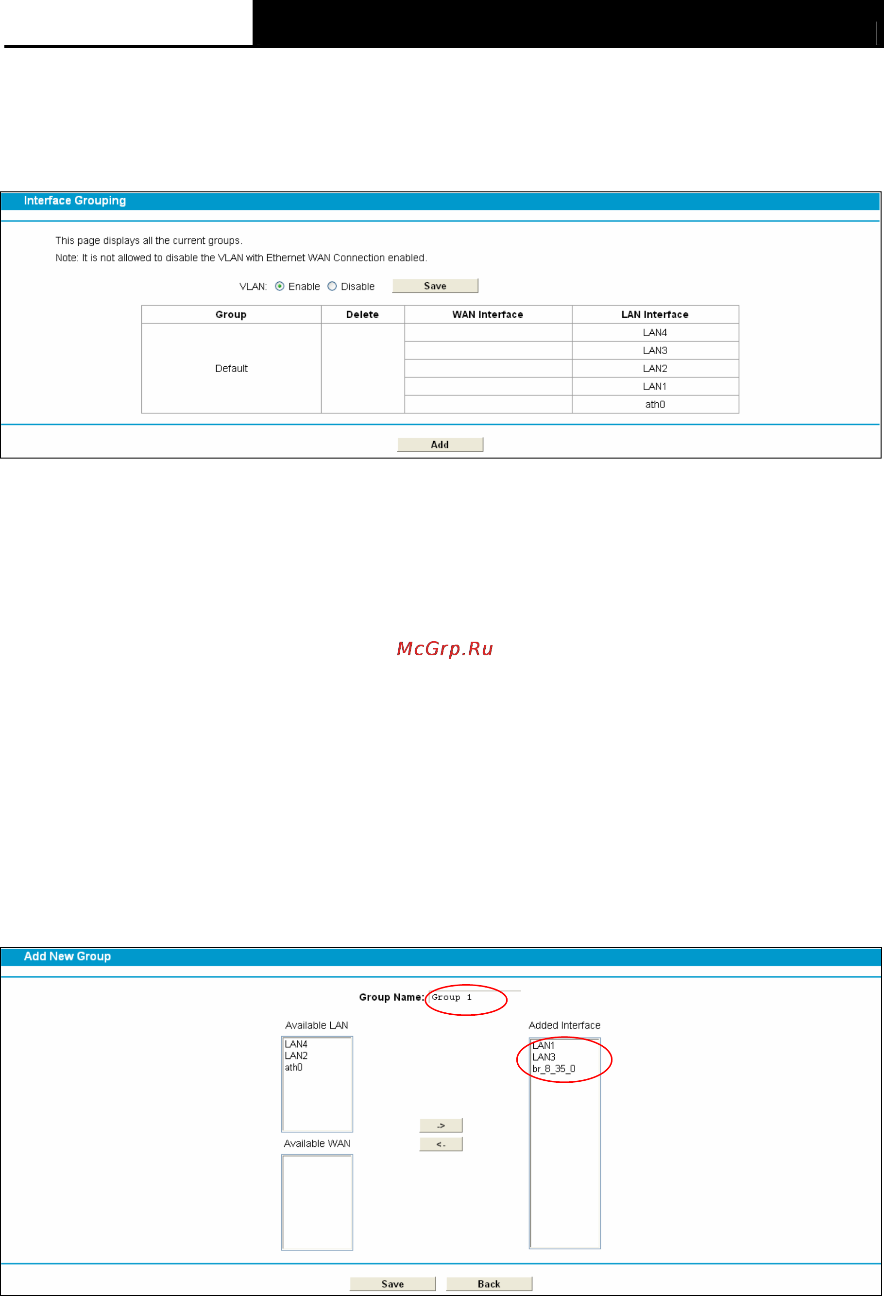 Tp-Link TD-W8970 [43/116] Interface grouping