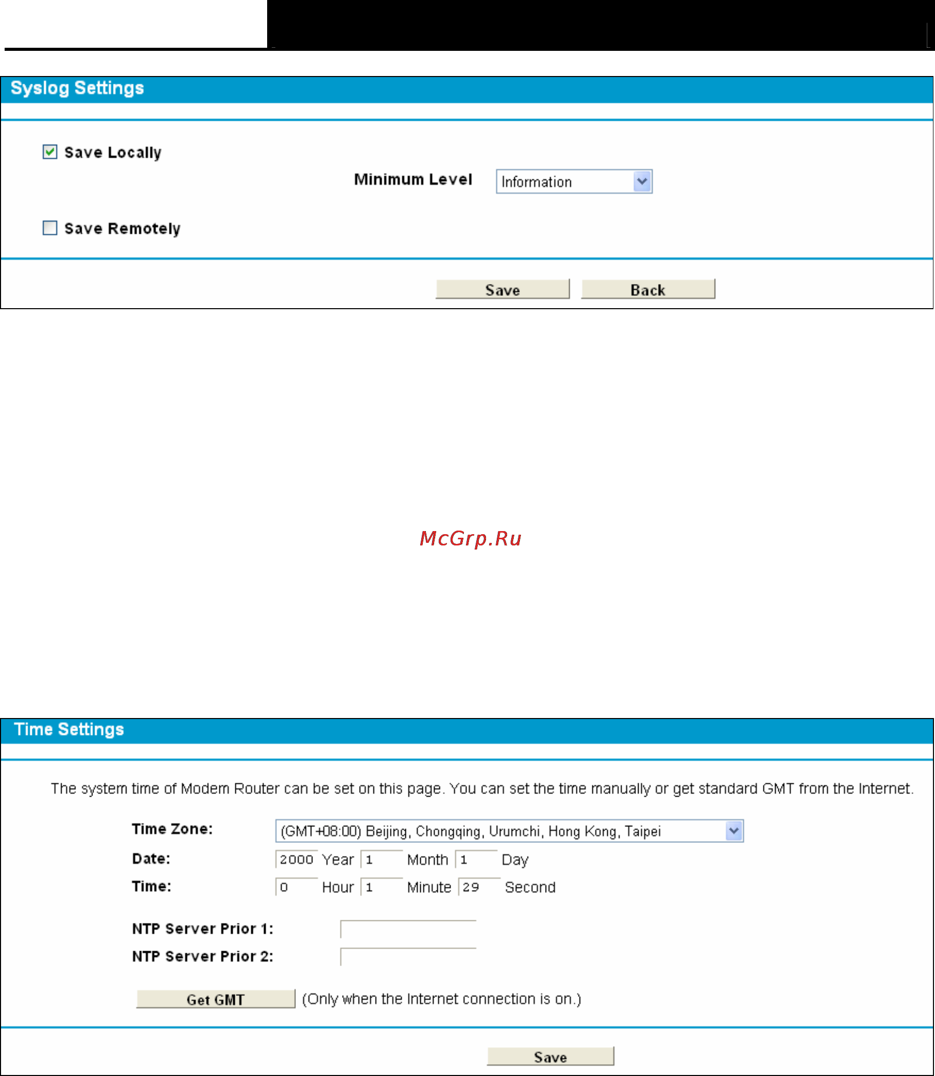 Tp-Link TD-W8970 [99/116] Time settings