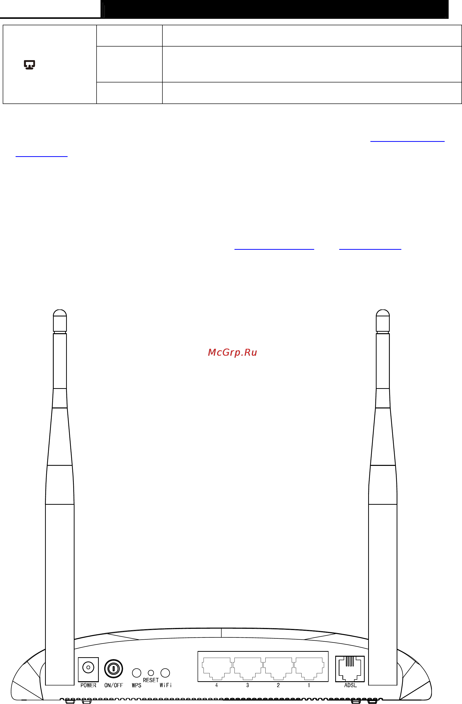 Tp-Link TD-W8961NB [13/87] The back panel