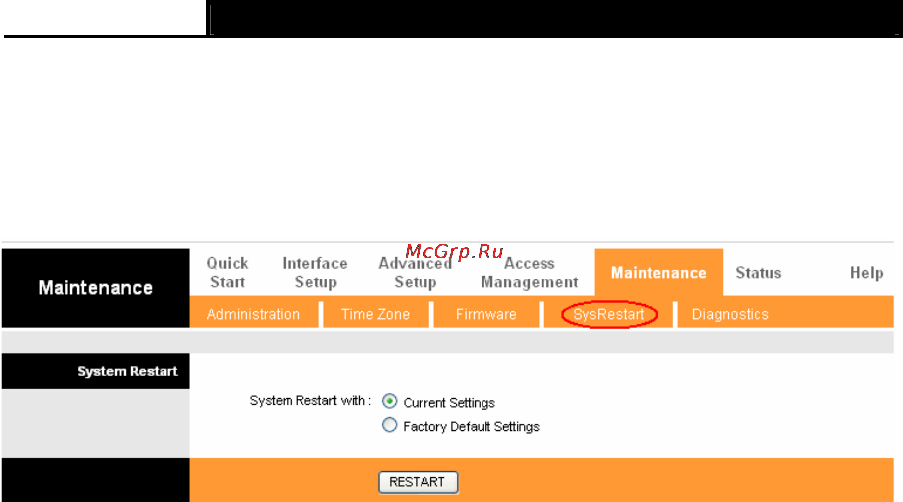 Tp-Link TD-W8961NB [73/87] Sysrestart