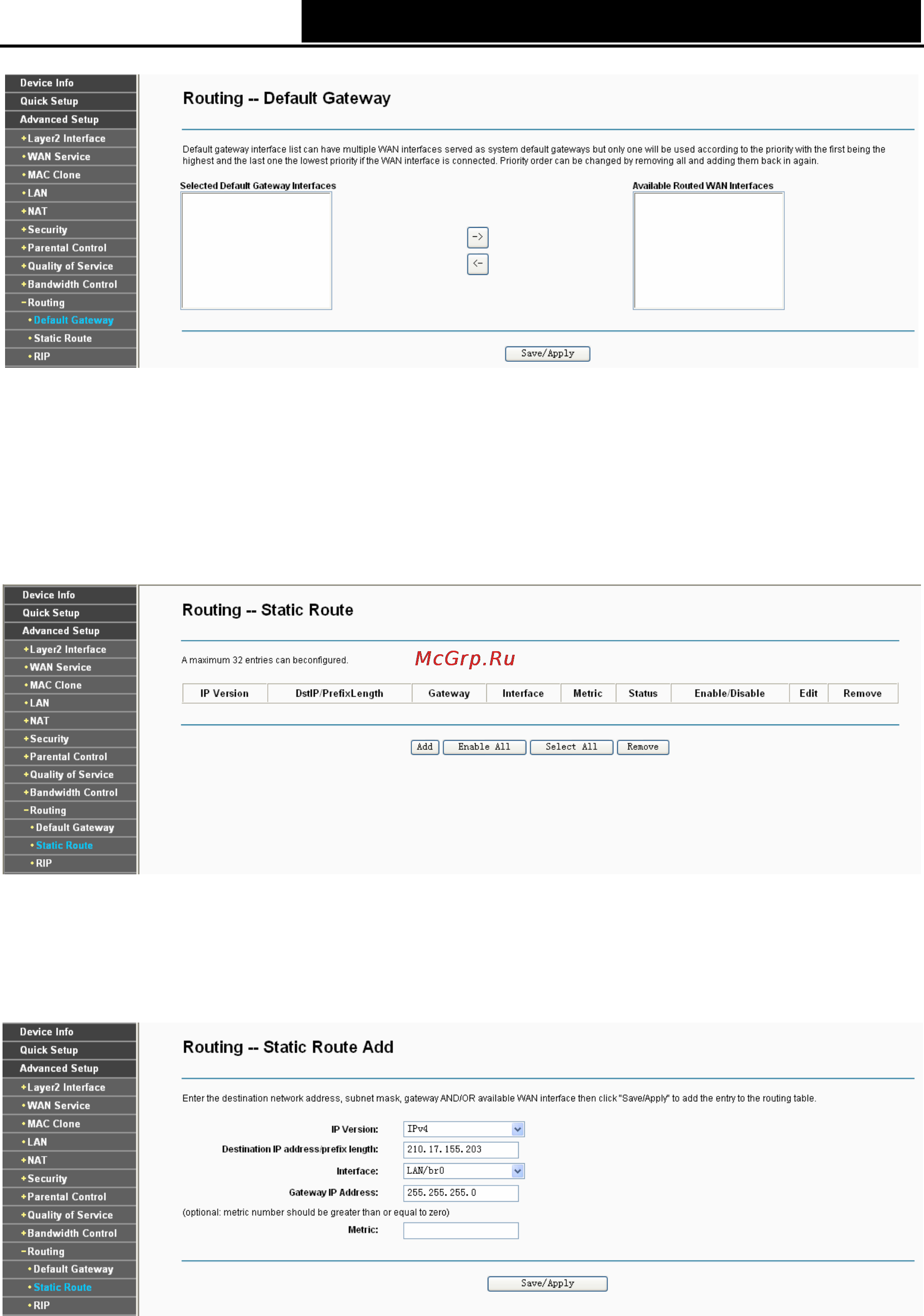 Tp-Link TD-W8960N [55/110] Static route