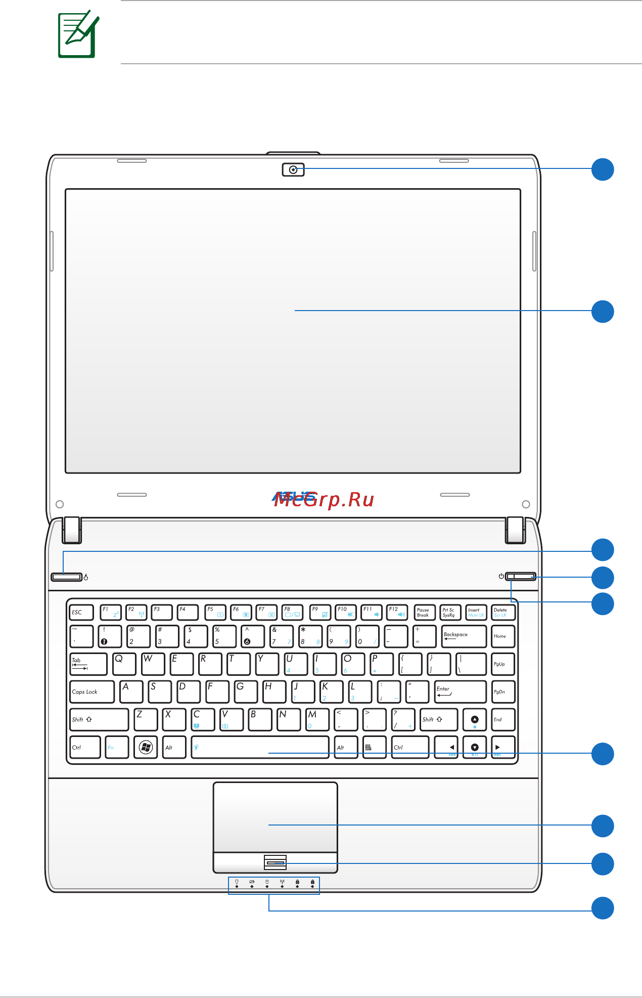 Asus U41Sv i5-2430M [14/115] Верхняя сторона